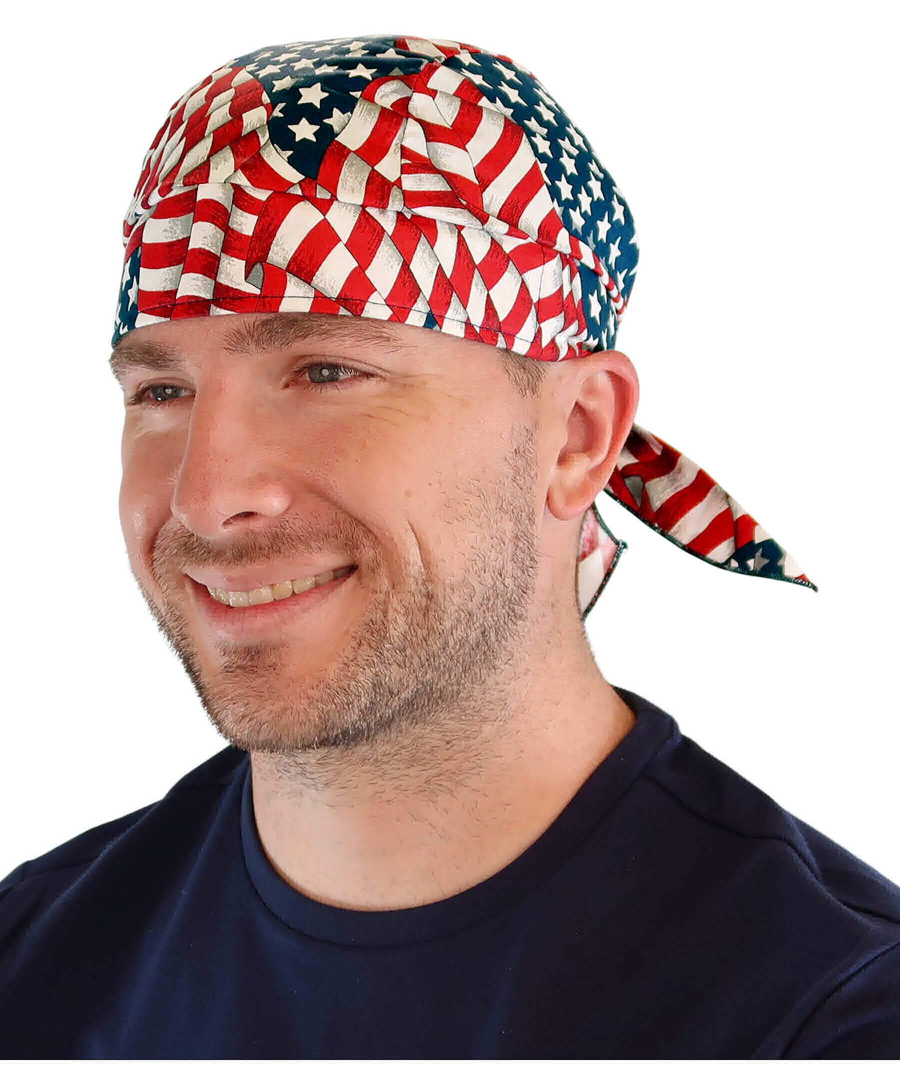 Sparkling EARTH Stars and Stripes - American Flag Skull Caps Doo Rags Do Rag Durag Headwrap Head Wraps Skullies - Made in The USA!