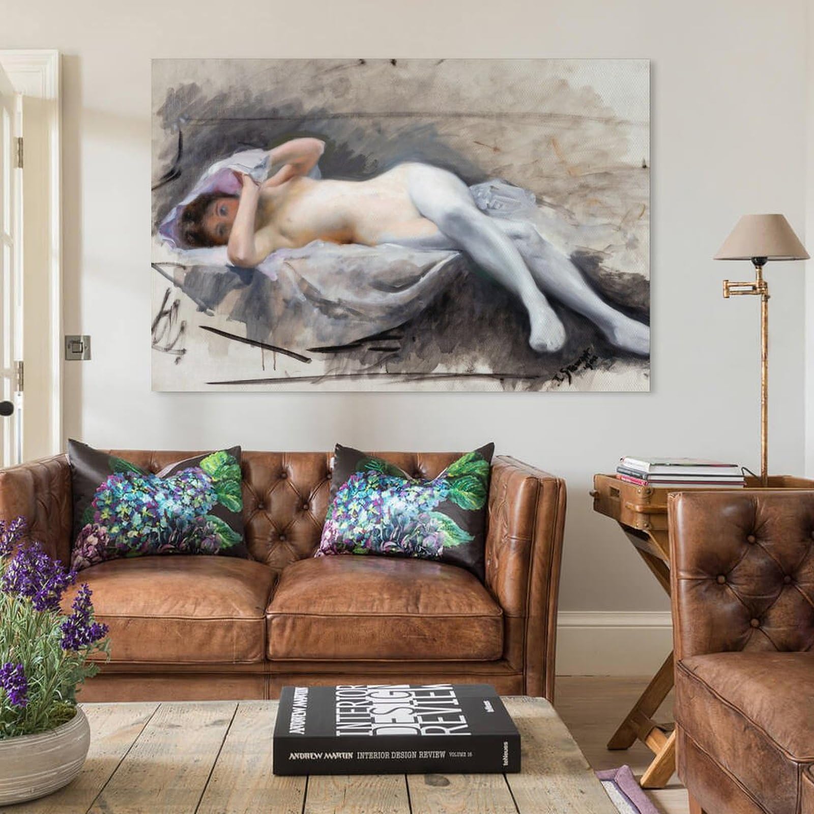 Amazon.com: Reclining Nude by Julius-Leblanc-Stewart Wall Art