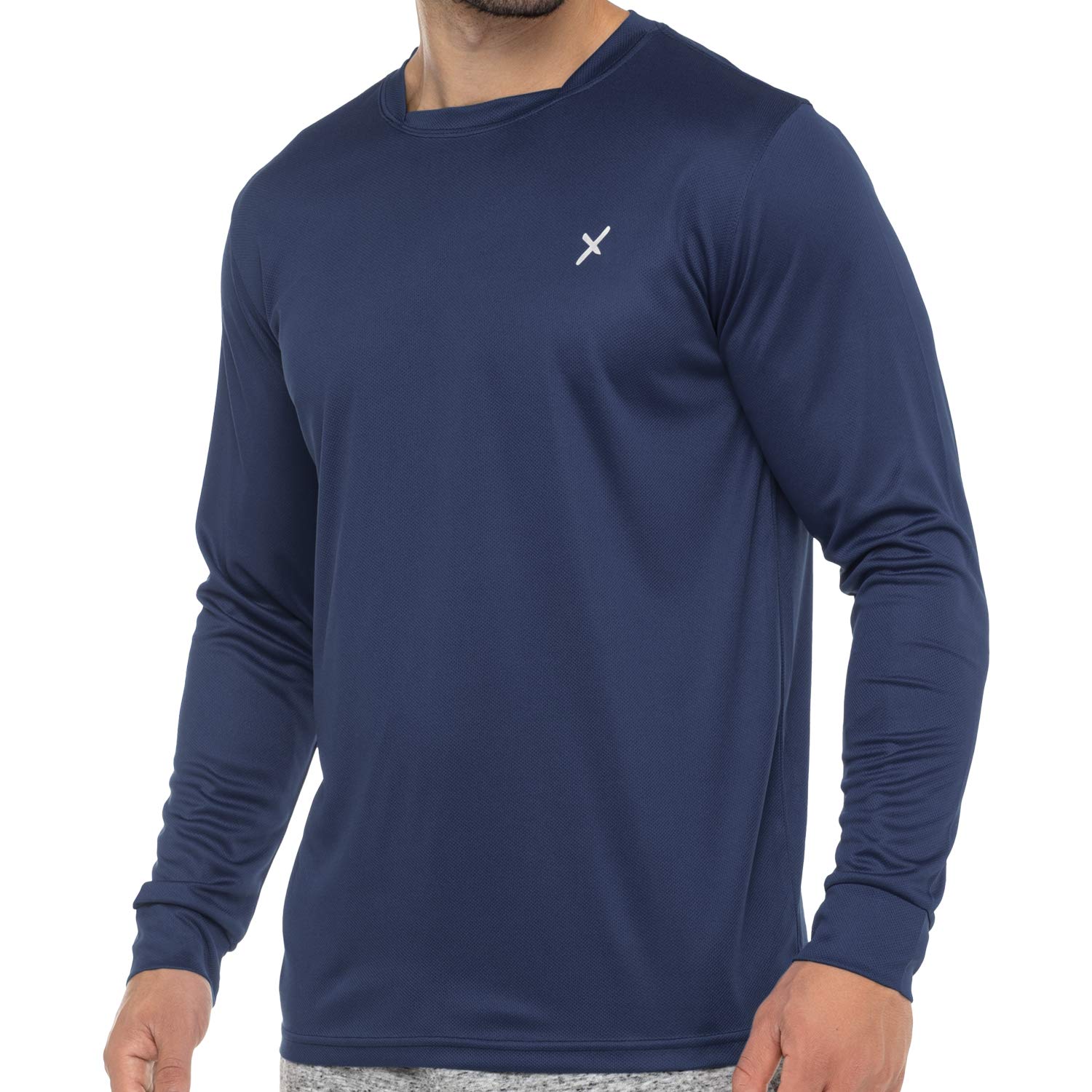 CFLEX Herren Fitness Shirt Langarm, Sporthemd Longsleeve, Quickdry Piqué