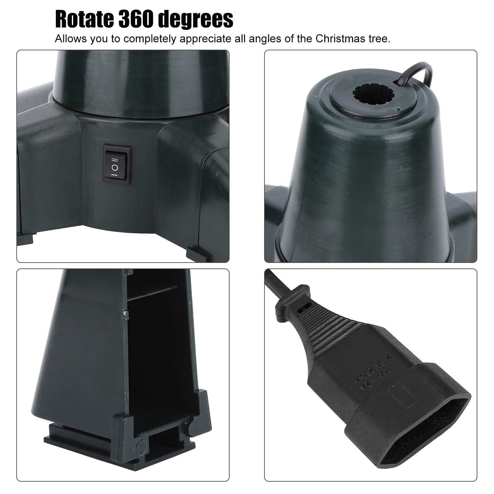 Soporte para árbol de Navidad, Soporte Eléctrico Giratorio de 360 ​​Grados para árbol de Navidad, Estante de Soporte para árbol Estable para Decoraciones Navideñas en el Hogar
