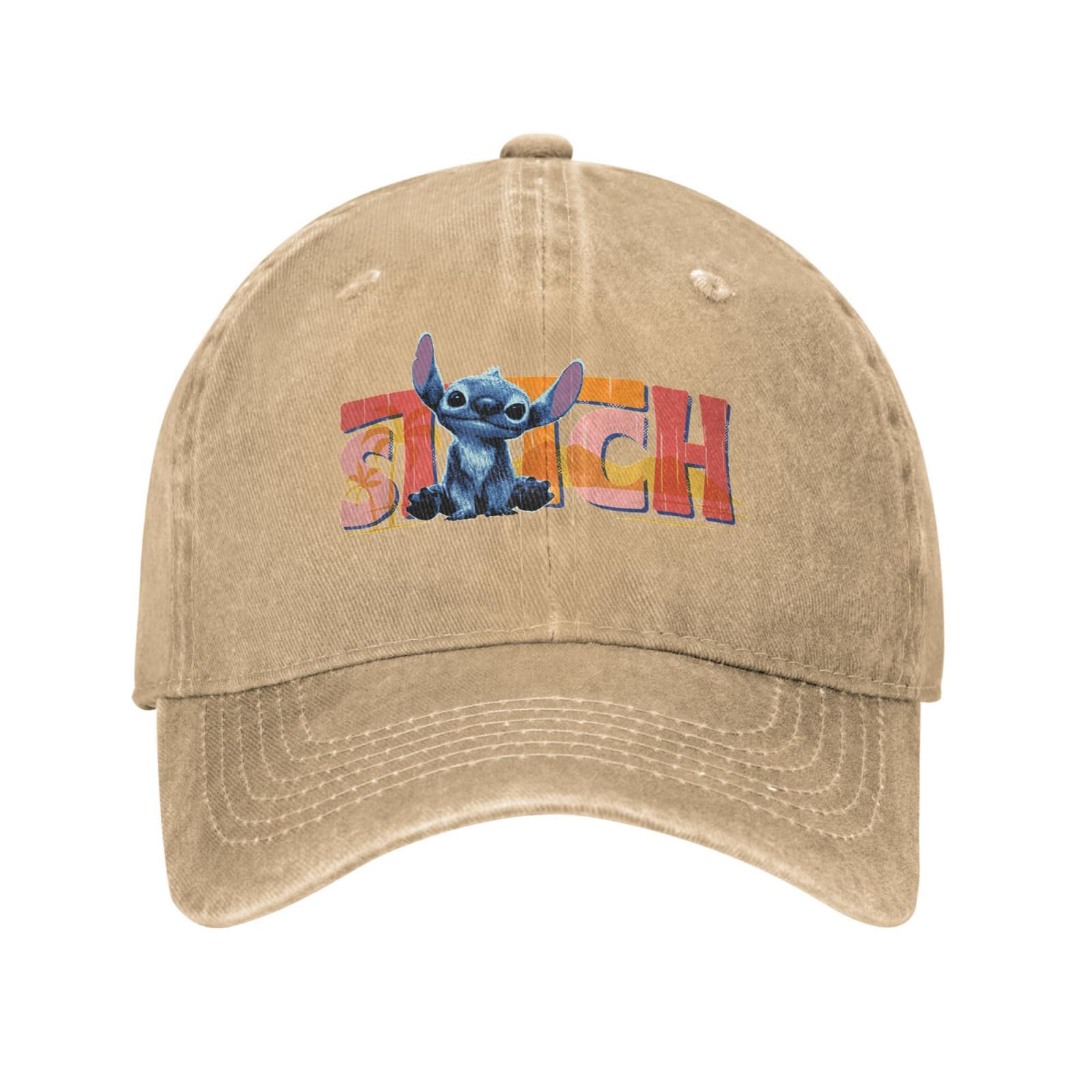 Stitch Live Action Movie Stitch Name Logo Washed Street Style Sun Hip Hop Summer Unisex Men Snapback Healthy Elegant Travel Young Surprise Quiet Marriage Meet