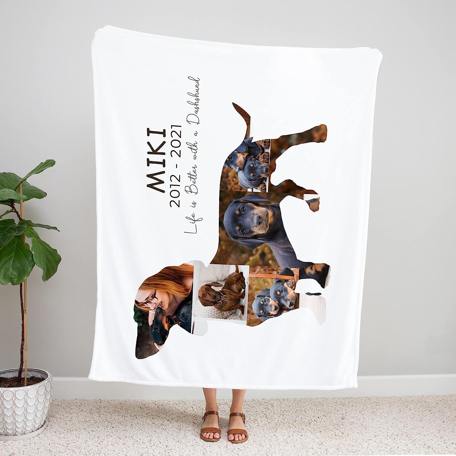 Couverture commémorative personnalisée pour chien pour les amoureux des animaux de compagnie - Appréciation des animaux de compagnie - Photo de deuil - Couverture polaire pour parents - Nom de