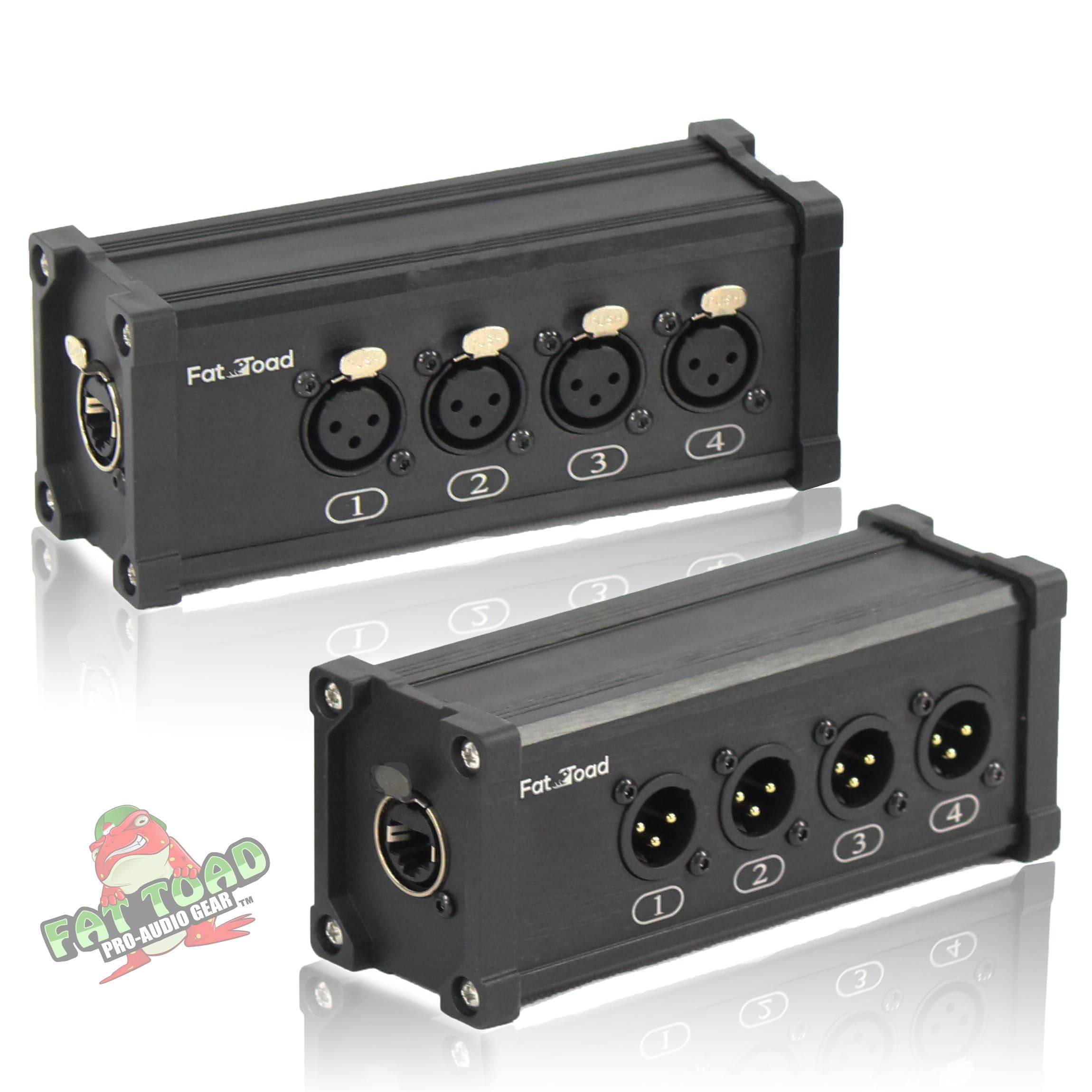 GINTOOYUN 2PCS 4-Kanal DMX XLR zu Ethernet Extender Male zu RJ45 Ethercon Kabel Multi Extender für Bühnenbeleuchtung und Home Recording Studio kompatibel