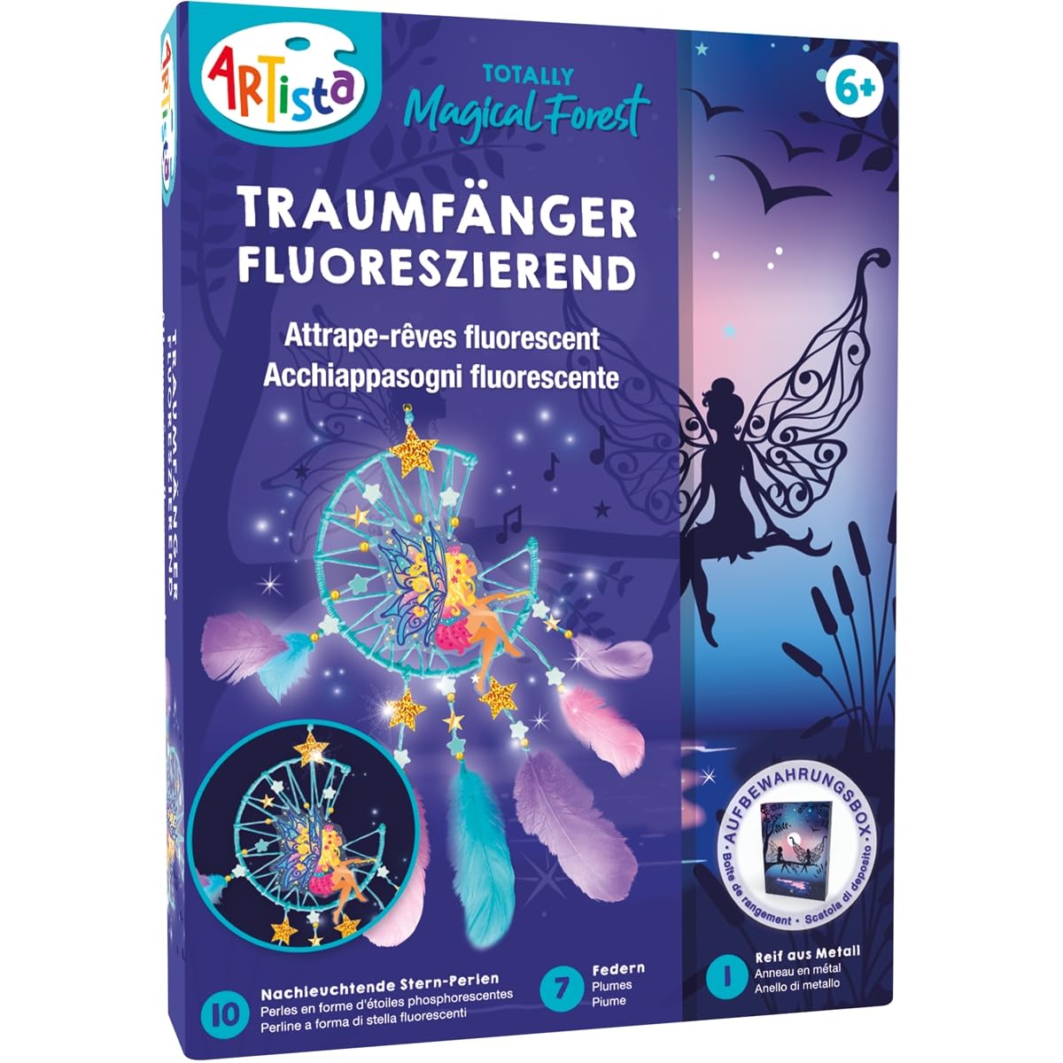 ARTISTA Kreativset Nachtleuchtender Traumfänger – Nachtleuchtender Traumfänger, mit fluoreszierenden Perlen, in Aufbewahrungsbox