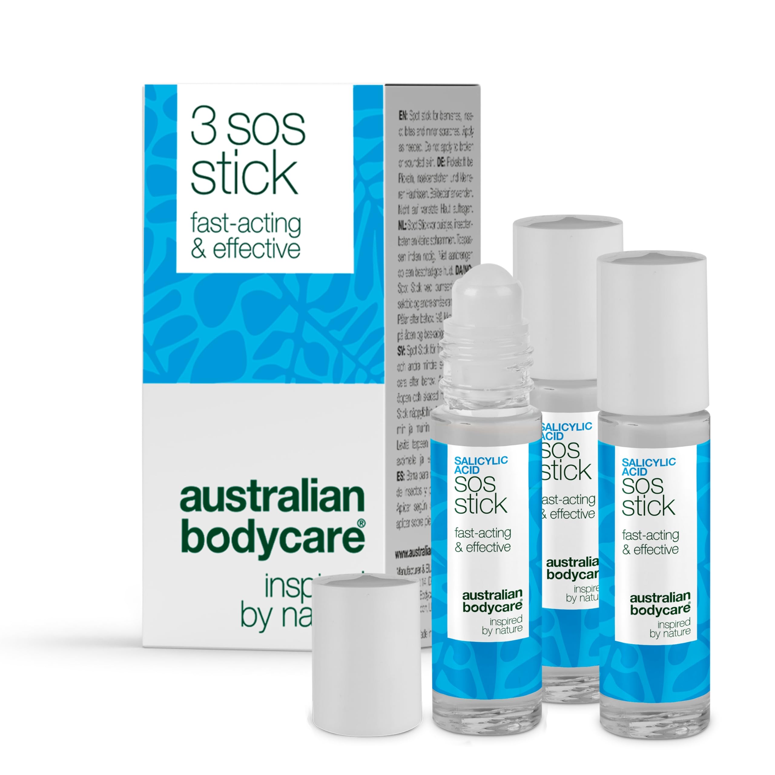 Salicylsäure SOS Stick gegen Pickel, Mitesser, Rötungen und verstopfte Poren – schnelle Hilfe für unreine Haut mit Salicylic acid - 3x9 ml