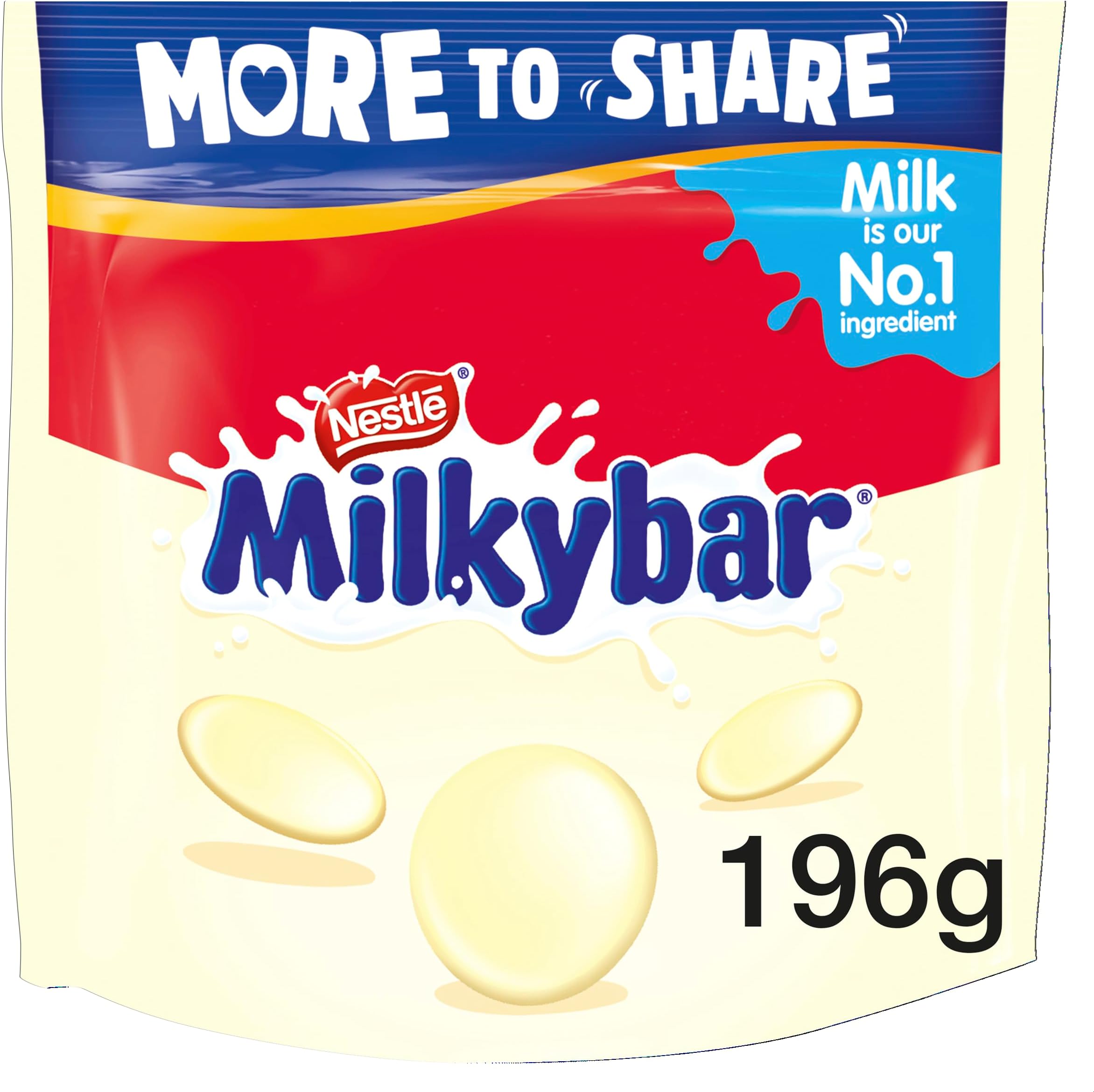 Milkybar White Chocolate Giant Buttons More To Share Bags, 196g