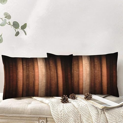 Miniatura 2 de Emvency Juego de 2 fundas de almohada con estampado de poliéster con cremallera, color naranja, cobre y melocotón pálido, abstracto con vidrio