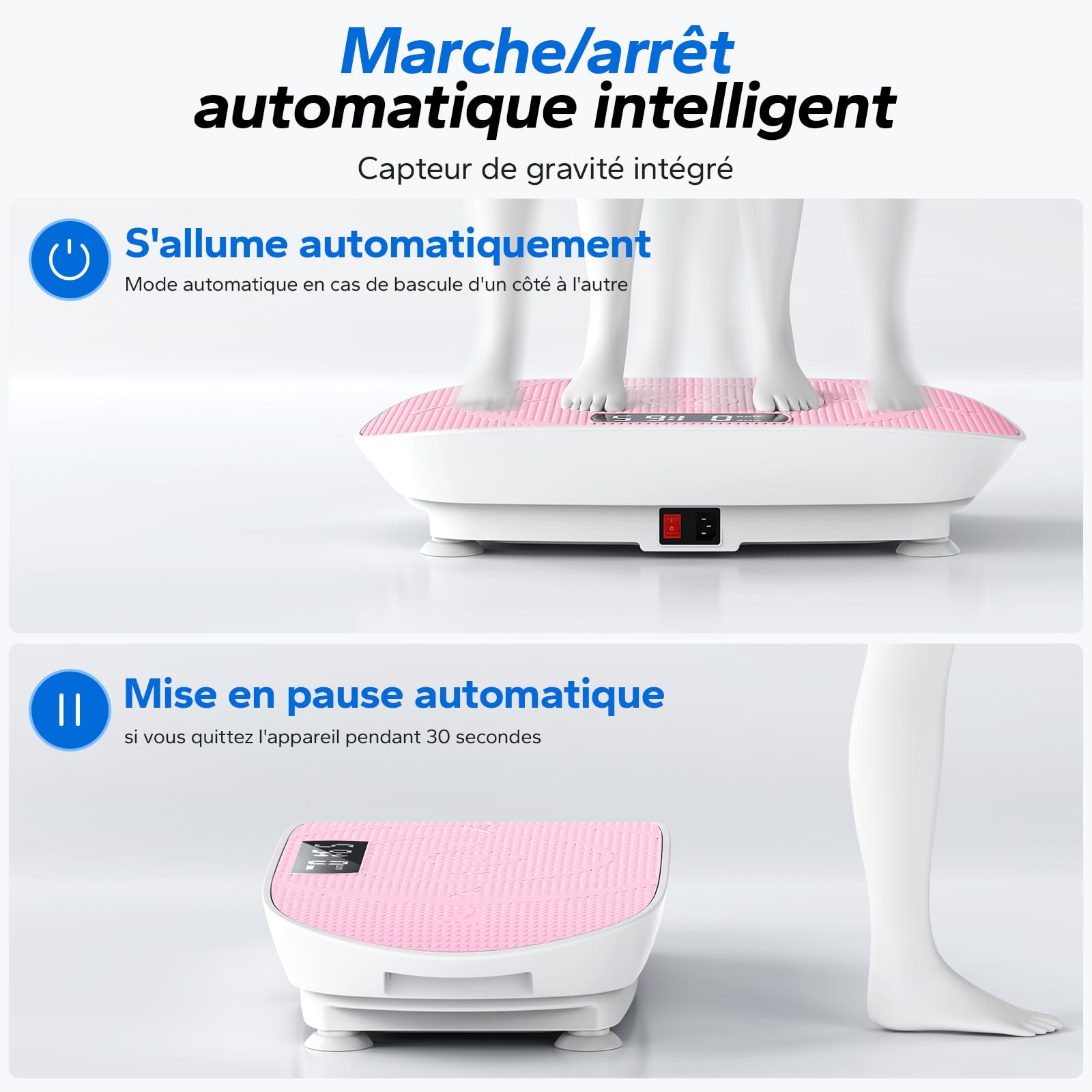 MERACH Plateforme Vibrante, Plaque Vibrante Puissante pour Le Renforcement et la Mise en Forme des Muscles, Contrôle Automatique de la Vitesse, Haut-Parleur Bluetooth Intégré