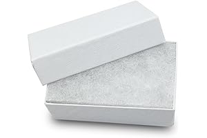 TheDisplayGuys 100pc Cotton Filled Cardboard Paper Jewelry Gift Box #21 Swirl White 2.6"x1.6"x1"
