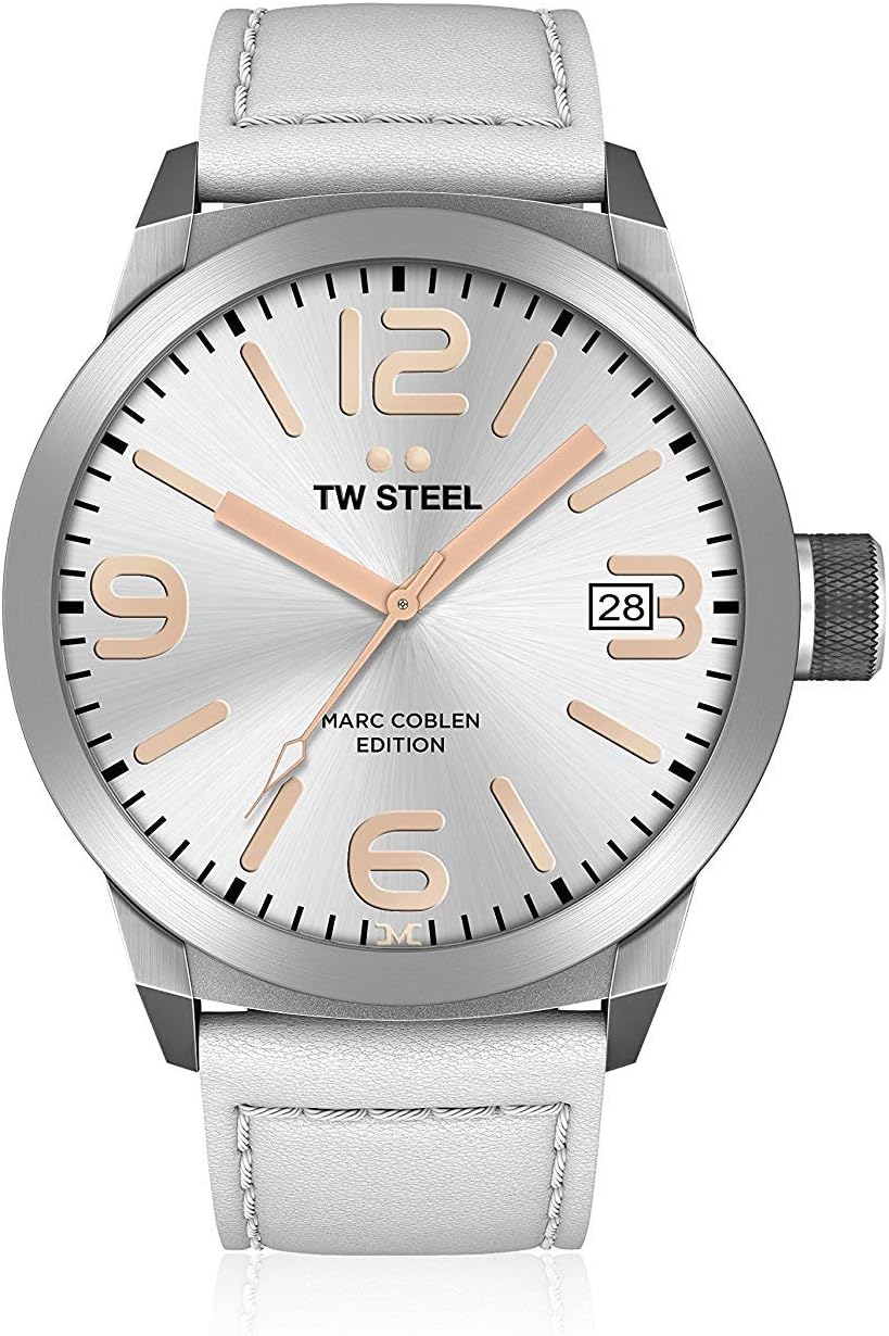 TW SteelTW Steel Marc Coblen Edition mit Lederband und Datum Edelstahl Quarz XXL 50 MM
