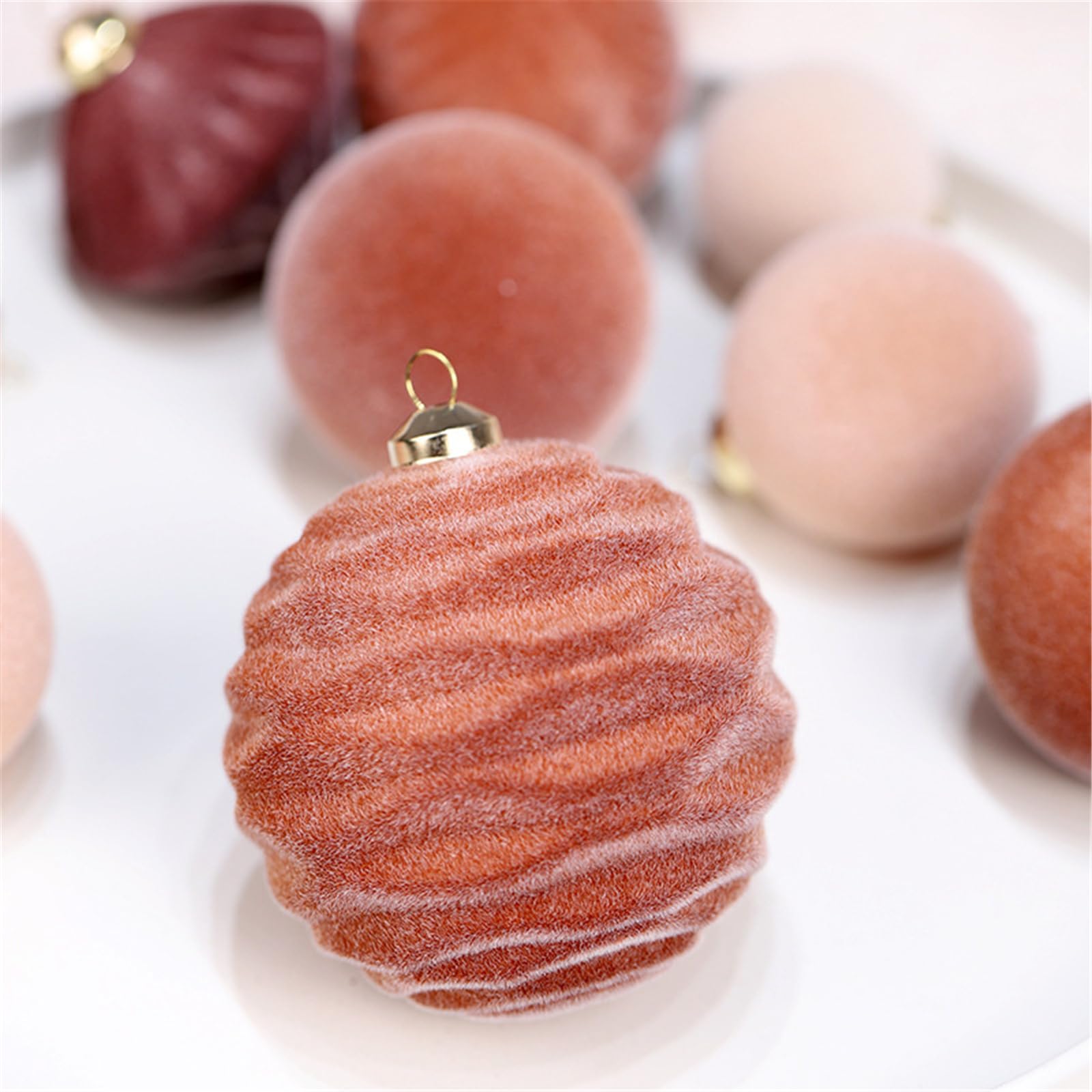 Confezione da 35 lussuose palline di Natale in floccaggio infrangibili per finestre, camini, alberi e vacanze, decorazioni natalizie da appendere
