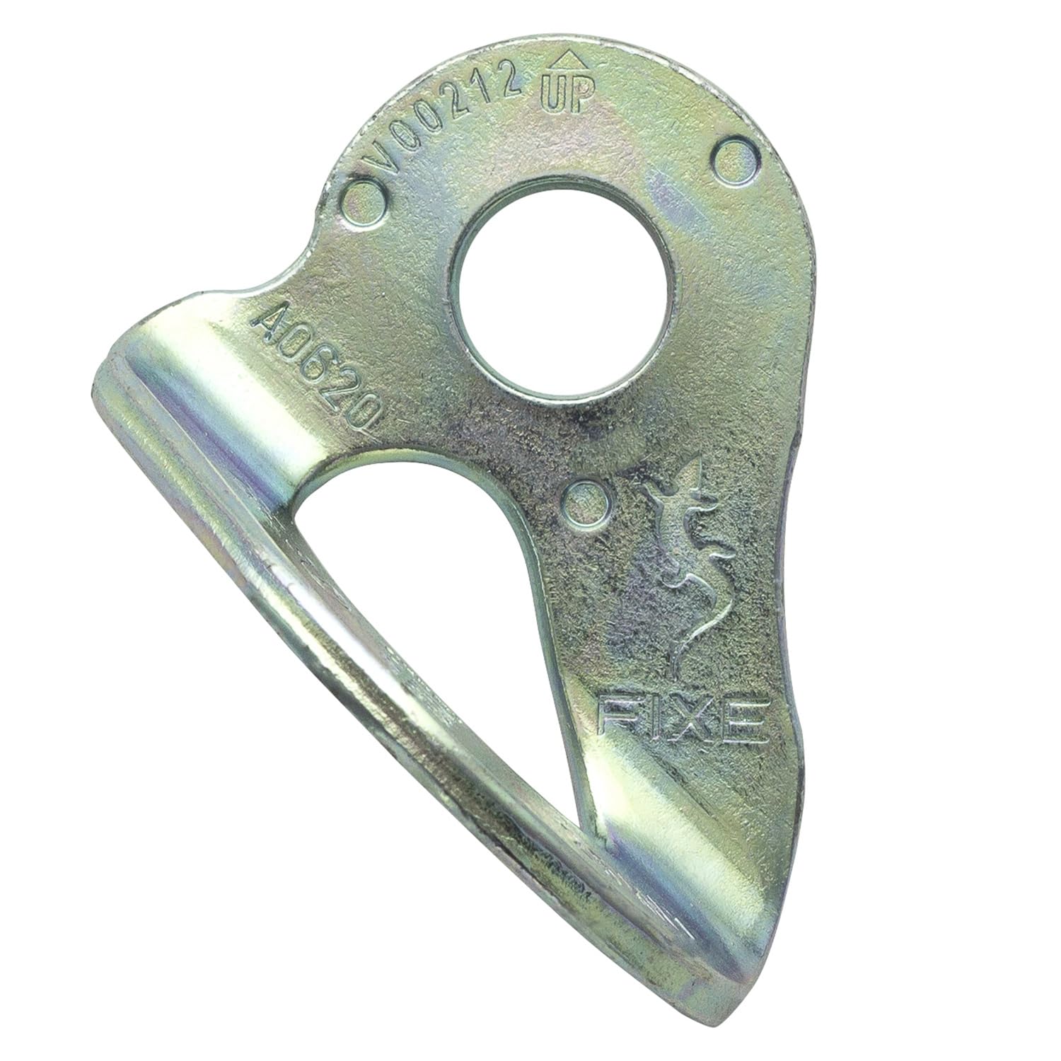 FIXE - Plaqueta 1 en Acero Ecotri - Plaqueta de Anclaje para Escalada y Trabajos Verticales - Alta Resistencia 25 kN - Fabricada en España