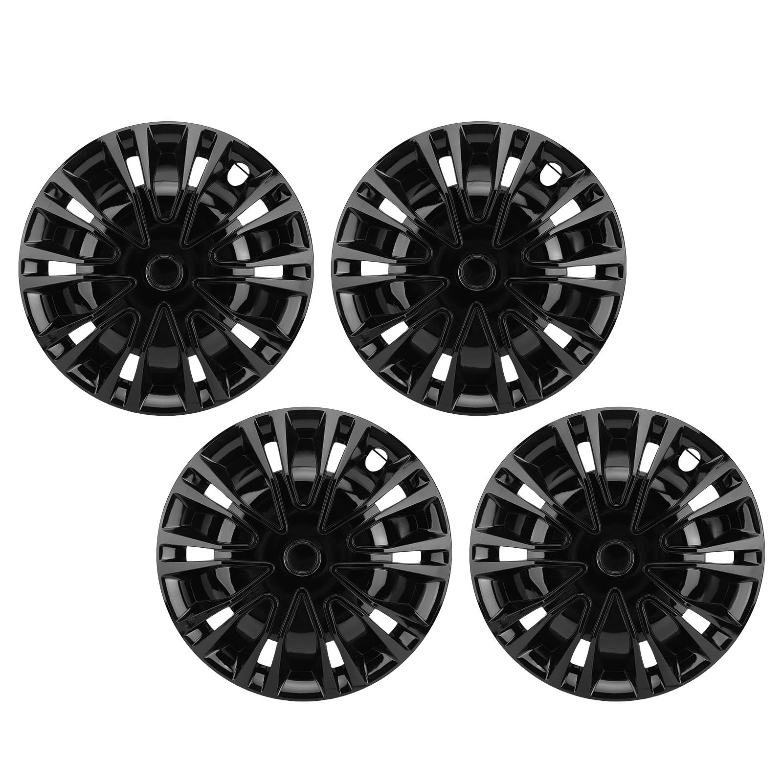 Dilwe 4 copricerchi in plastica ABS resistente, decorazione per auto da 40,6 cm, per modelli di pneumatici R16 (nero)