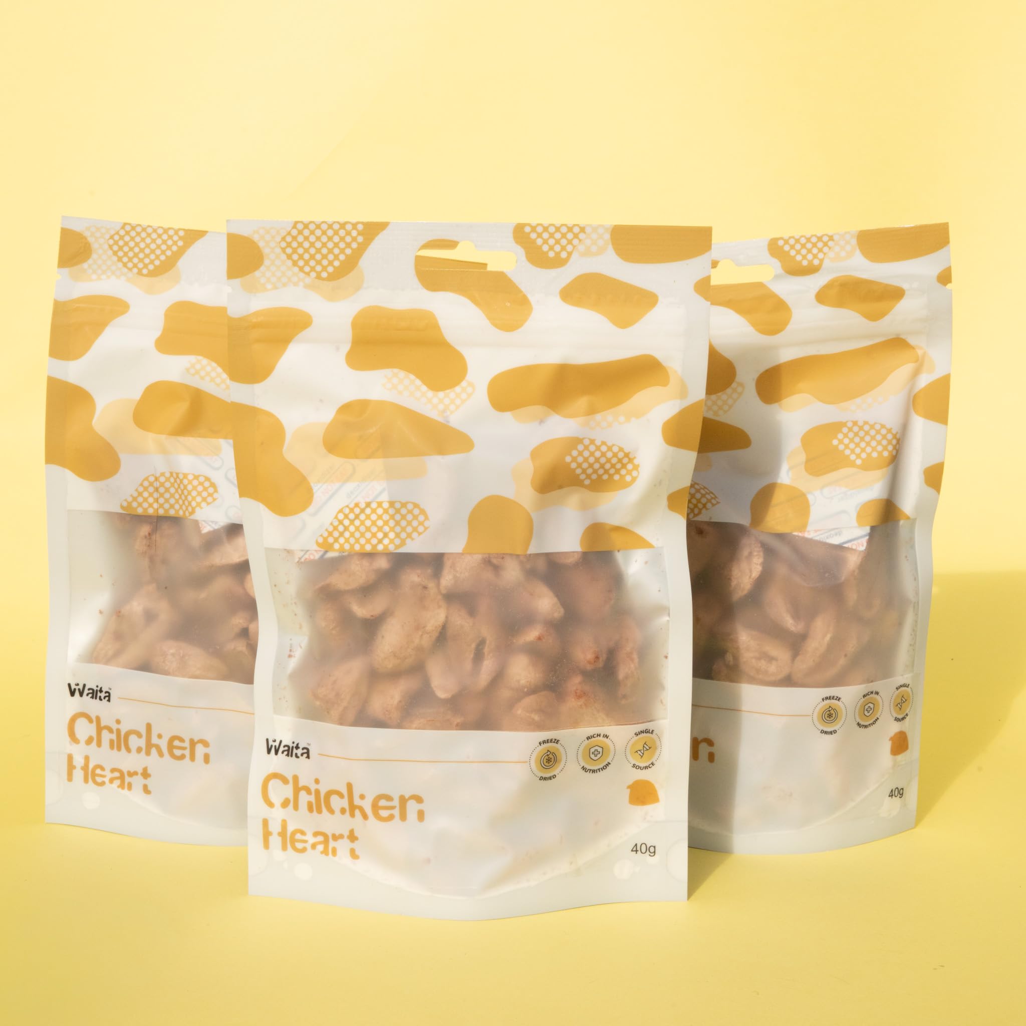 Freeze-Dried Chicken Hearts Famliy Pack 40g*3Bag for Cat Treats Pets Dog Treats Natural Fresh Cat Food And Dog Food — image 1