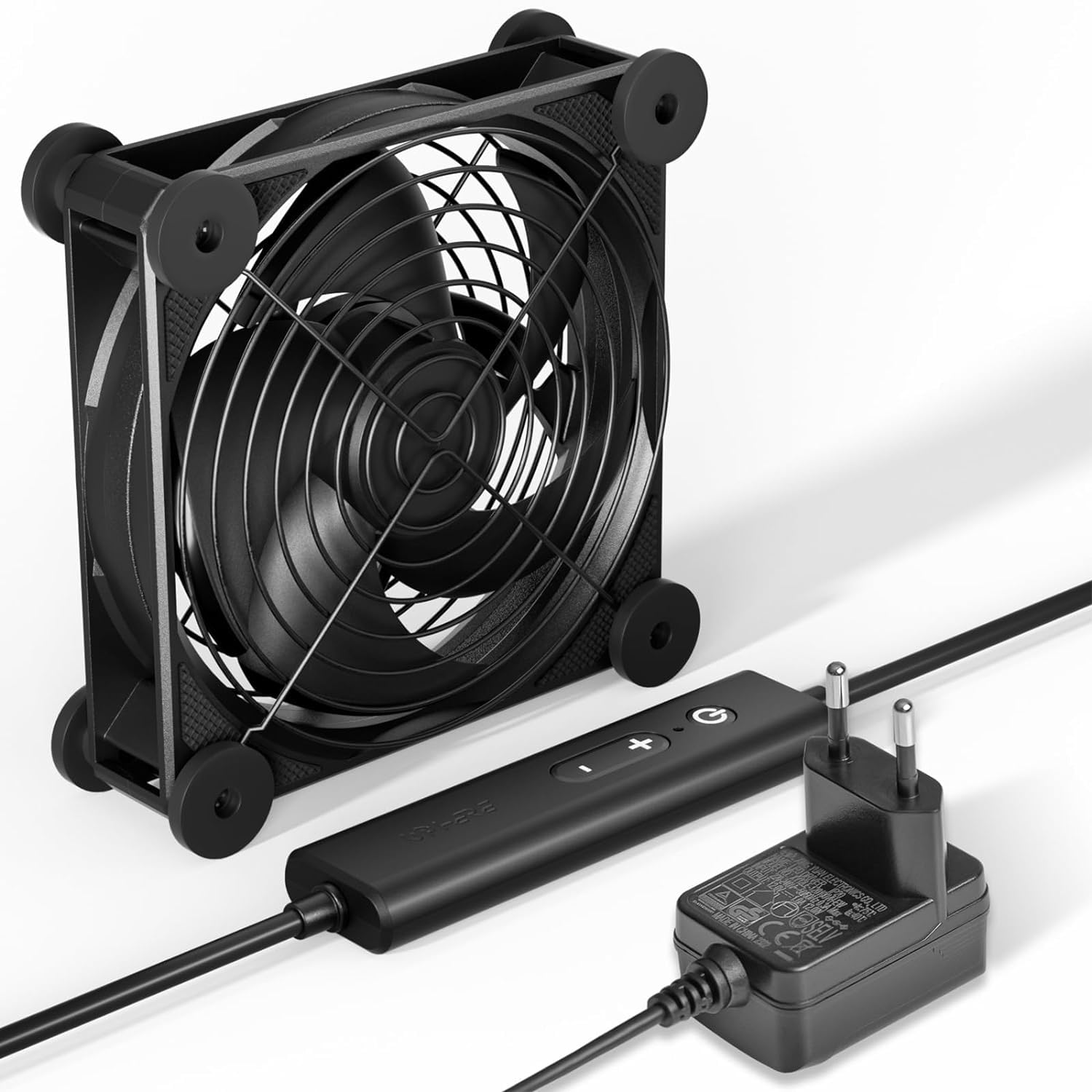 upHere gaming 12V PC Fans, PC Fan 120mm, 5 Adjustable Speed, with Speed Regulator, 220V Double Ball Bearing Fan, for PC/Xbox/Playstation/TV Box, 1 Pcs. (U2DC1-1)