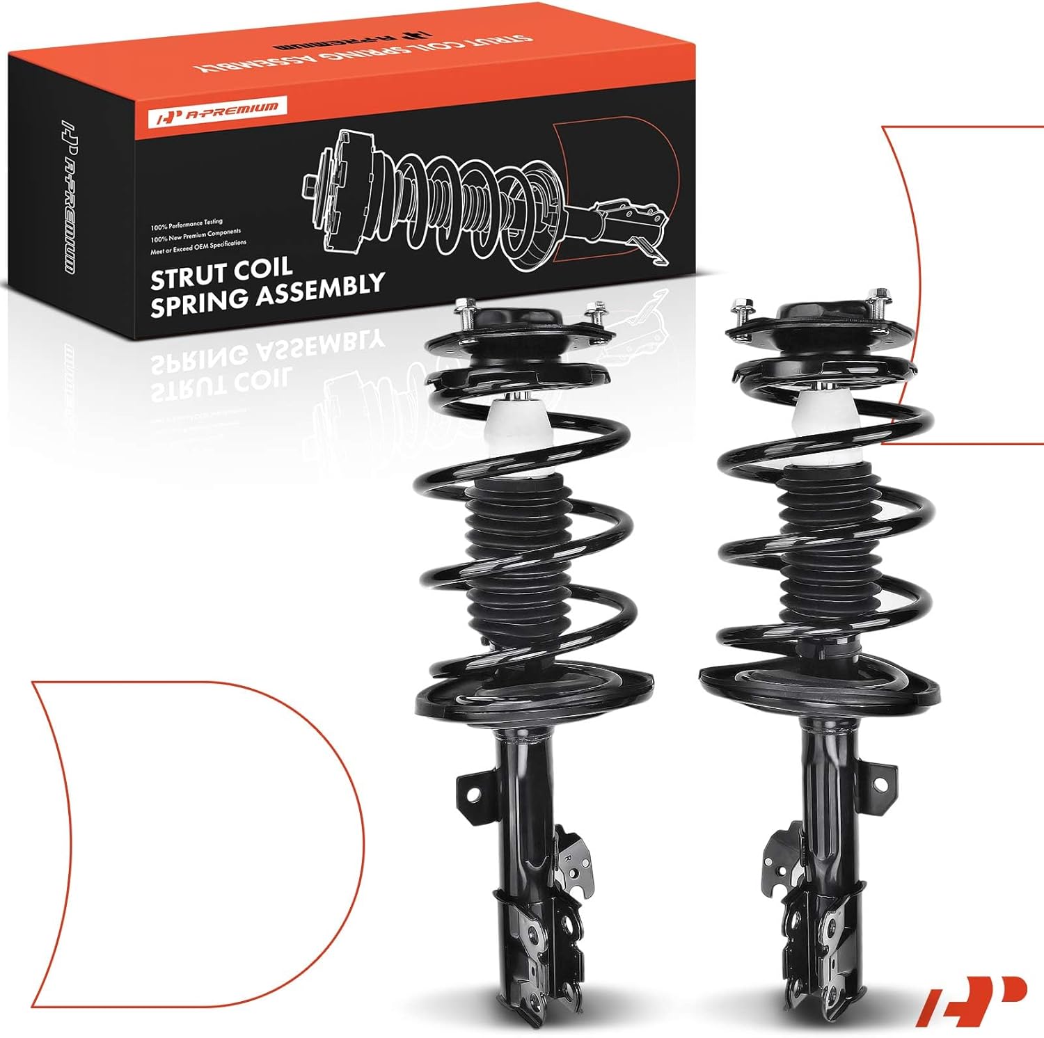 A-Premium Front Struts Compatible with Toyota Camry Solara & Lexus ES330, 2004-2006 - 2x Replacement Suspension Shock Absorber with Coil Spring Assembly