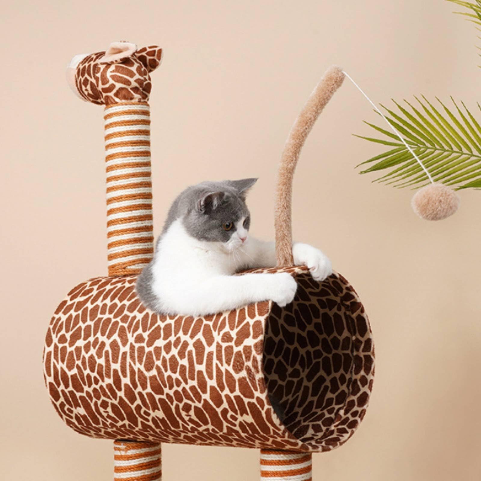 para Gatos Gimnasio Rascador Poste Cueva Acolchada con de Observación Suave y Sisal Favorece Juego Activo y Trepado Diseño Vertical para Ahorrar Suelo, Style to 1