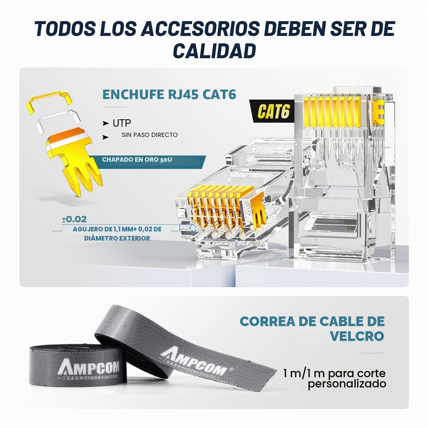 AMP COM 7 en 1 Kit de herramientas RJ45/RJ11 para conectores Cat6/Cat5e/Cat5 y pelacables de perforación 110 en bolsa impermeable