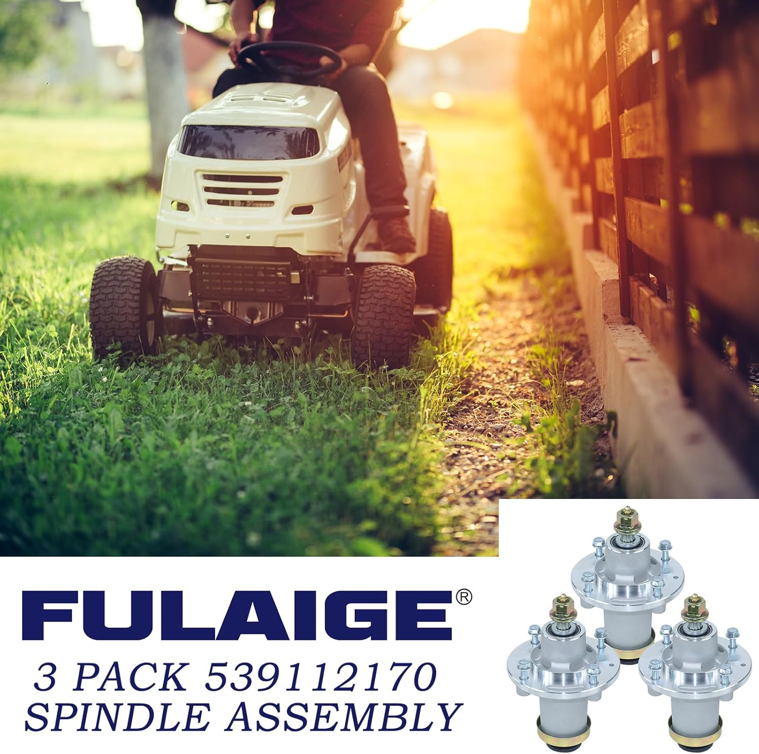 3 Pack 539112170 Spindle Assembly Replaces Husqvarna 539112170 Mandrel Assembly for Husqvarna MZ61, MZ54, MZ52, MZ48, MZ5225, MZ6128, GT52XLS, Z242F, RZ4824F, YT48XLS, GTH24V52LS Lawn Mowers