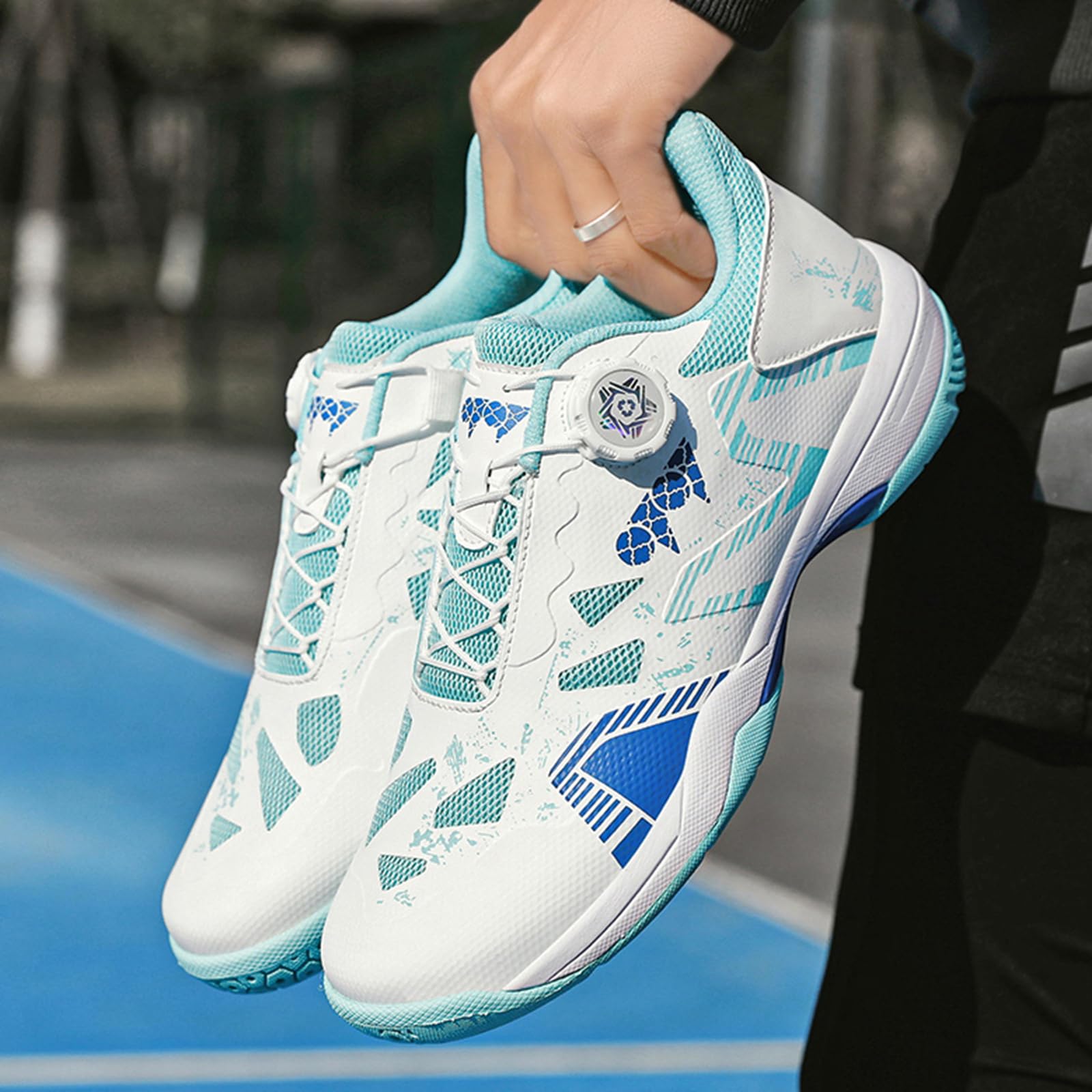 Par de zapatos de bádminton y tenis con forro de malla transpirable