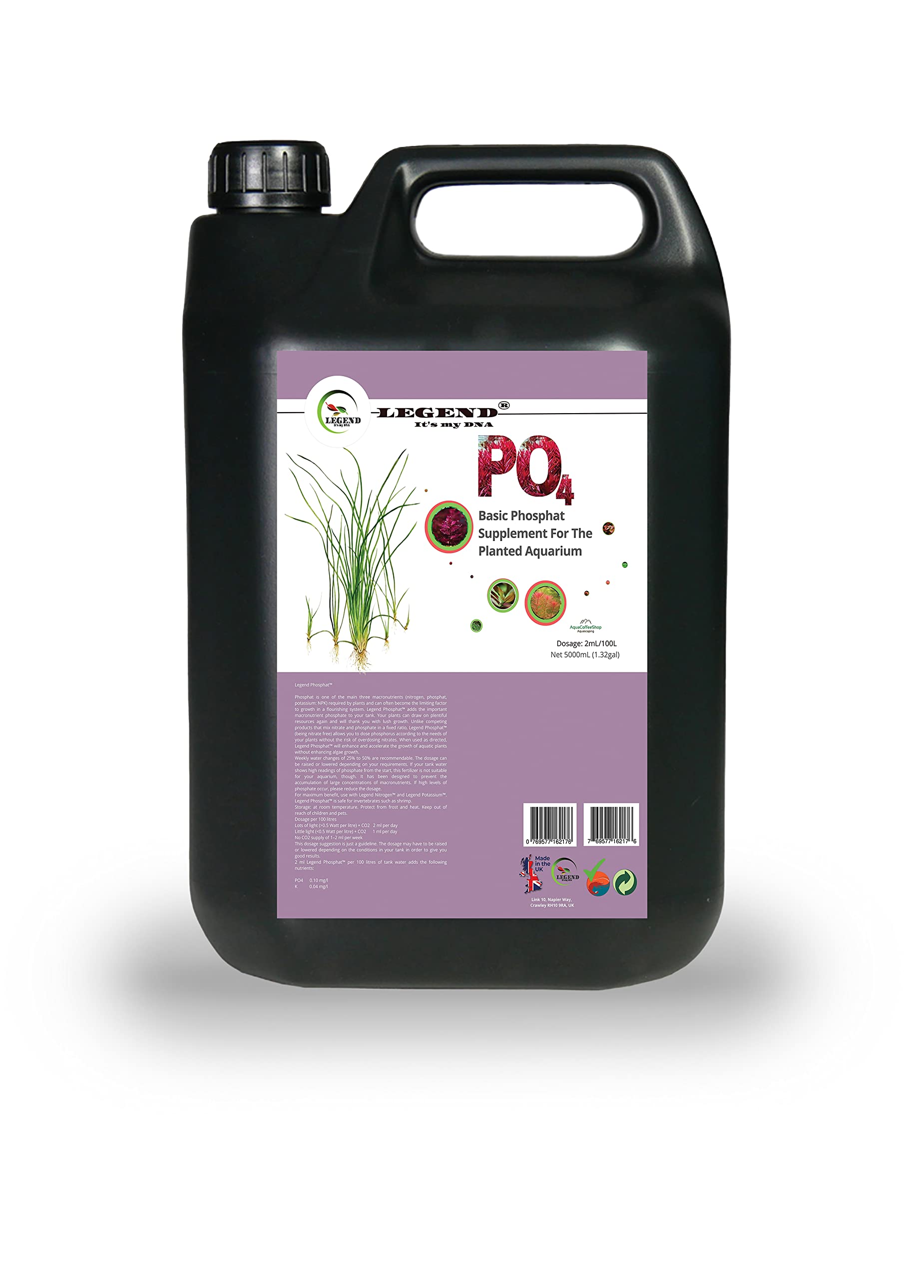 Legend Plant - Suplemento fertilizante de fosfato Po4 para plantas de acuario (5000 ml)