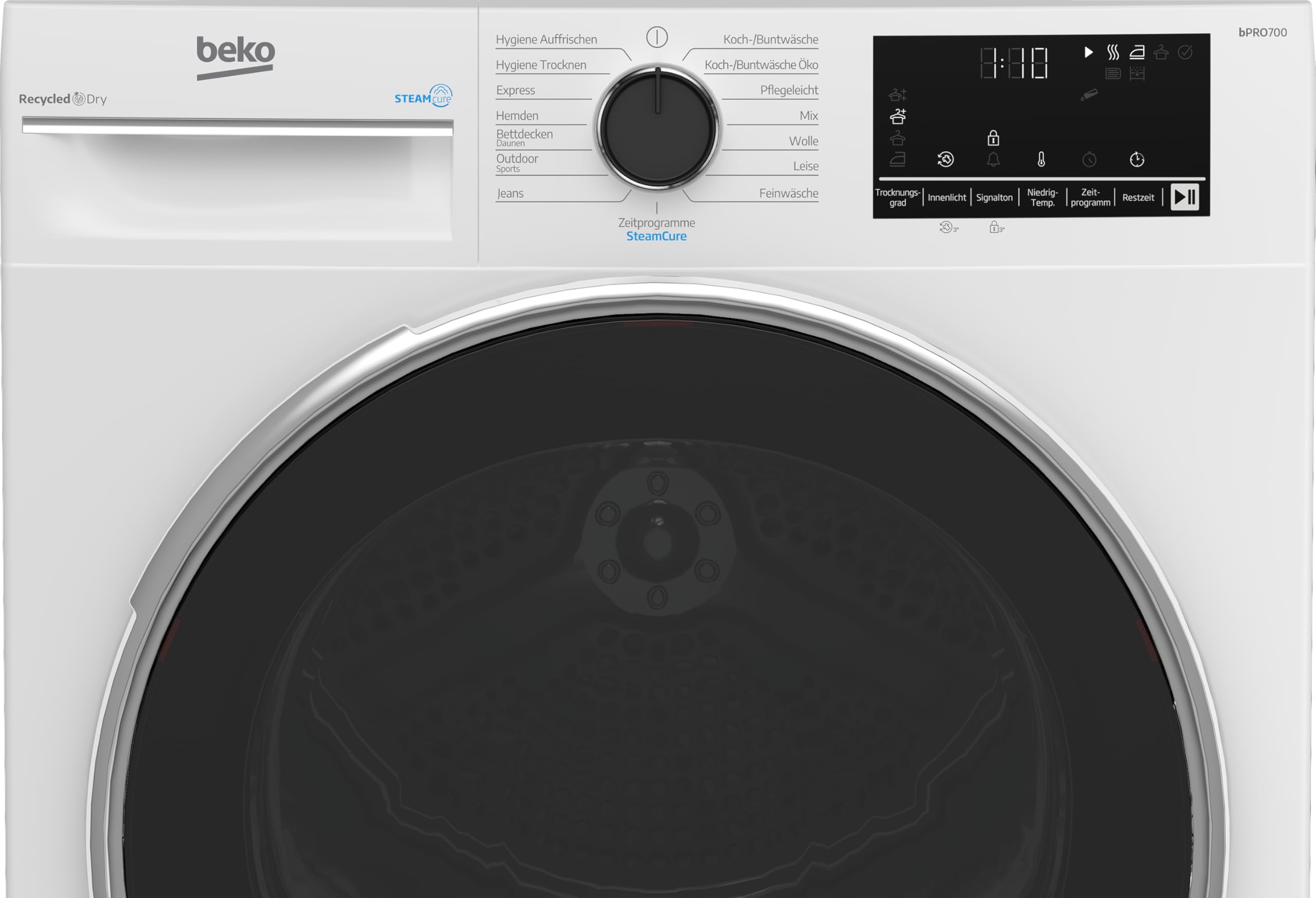 Beko B3TSW48C9ZW Wäschetrockner, 8 kg, Frontlader Kondenstrockner, 15 Programme, Sensortrocknung, Säulenfähig, Aquawave Schontrommel, Weiß