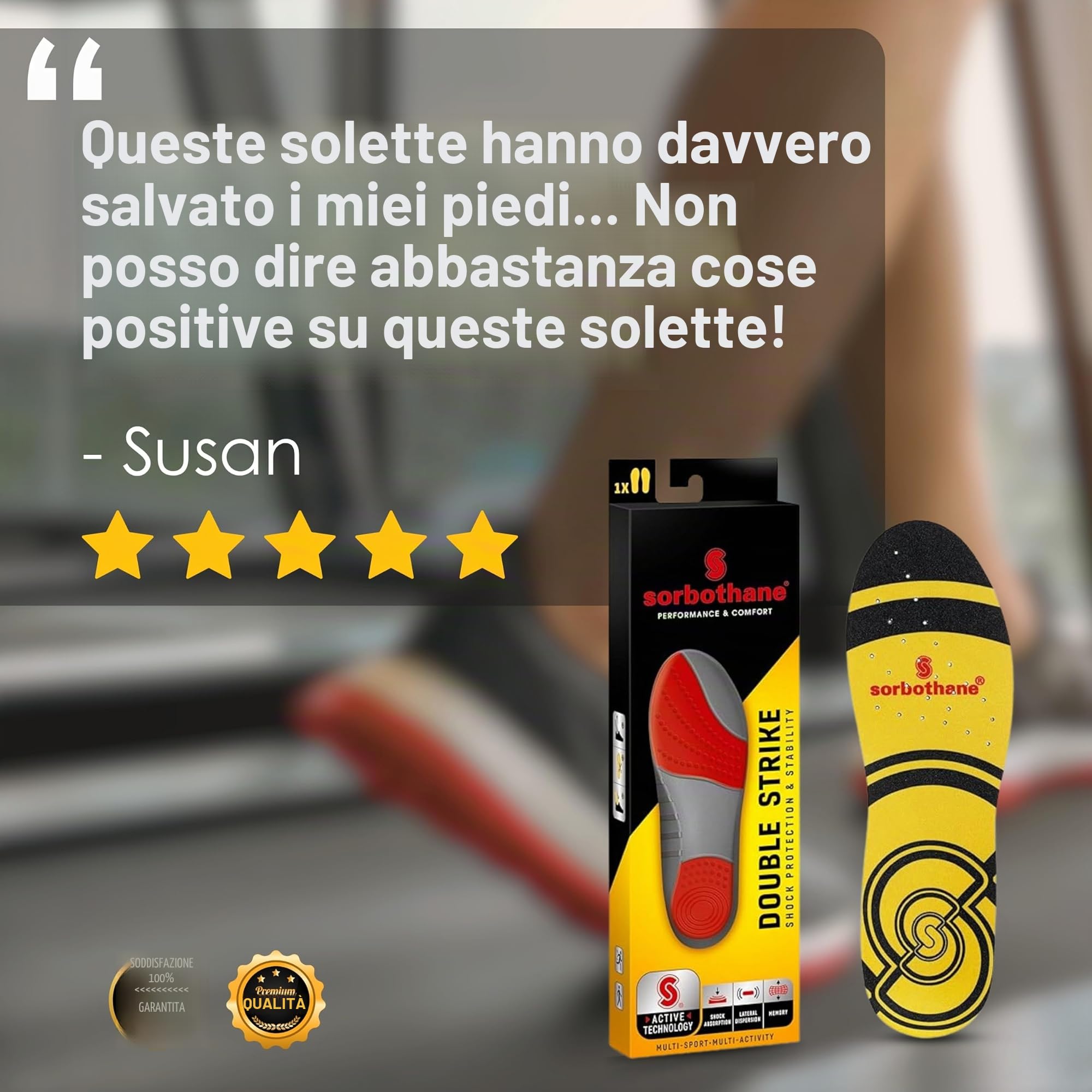 SORBOTHANE Solette Double Strike per uomini e donne antibatteriche assorbimento degli urti
