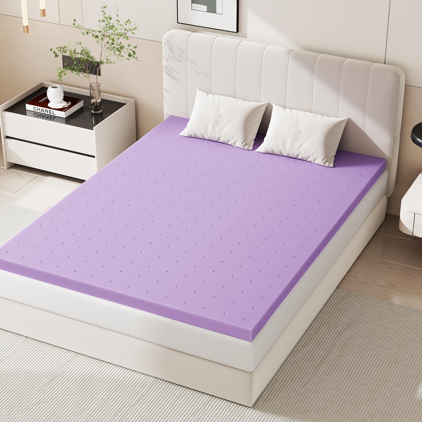 Sweetcrispy 1.5 Inch Full Cooling Gel Memory Foam Mattress Topper