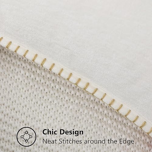 Miniatura 4 de decorUhome Juego de 2 fundas de almohada de felpilla suave de 18 x 18 pulgadas, fundas de almohada cuadradas decorativas de terciopelo con borde