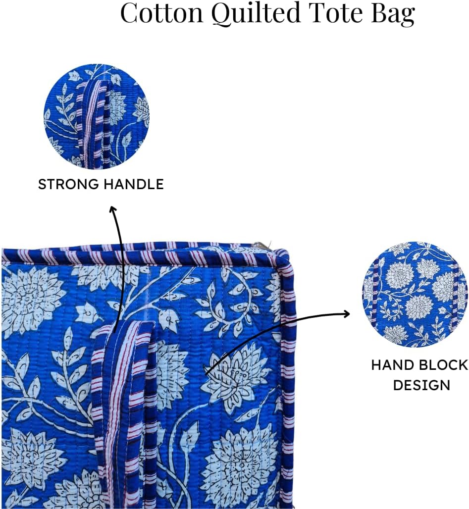 COTSILER Women Tote Bags Lightweight 18x16 Zipper Travel Bag Purse Cotton Shoulder Tote Bags For Shopping,Grocery,Beach Bag - Image 3