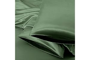 Woodland Green Silky Satin Pillowcases Set of 2 for Hair & Skin Queen Size