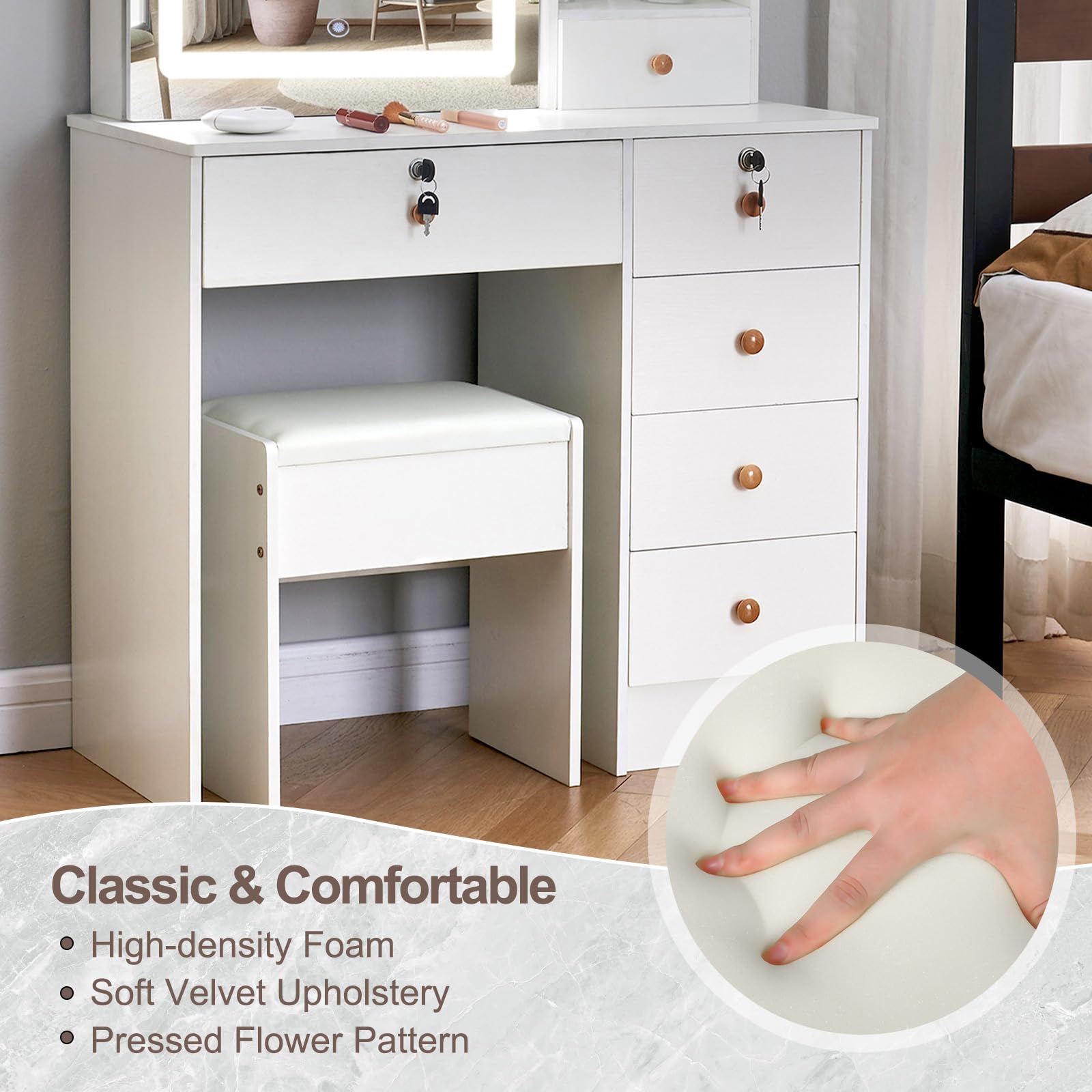 Sgabello da toeletta sgabello per trucco tavolo da toeletta sedile bianco poggiapiedi sgabello poggiapiedi sedia per bagno ottomano poggiapiedi per divano Sillas moderno