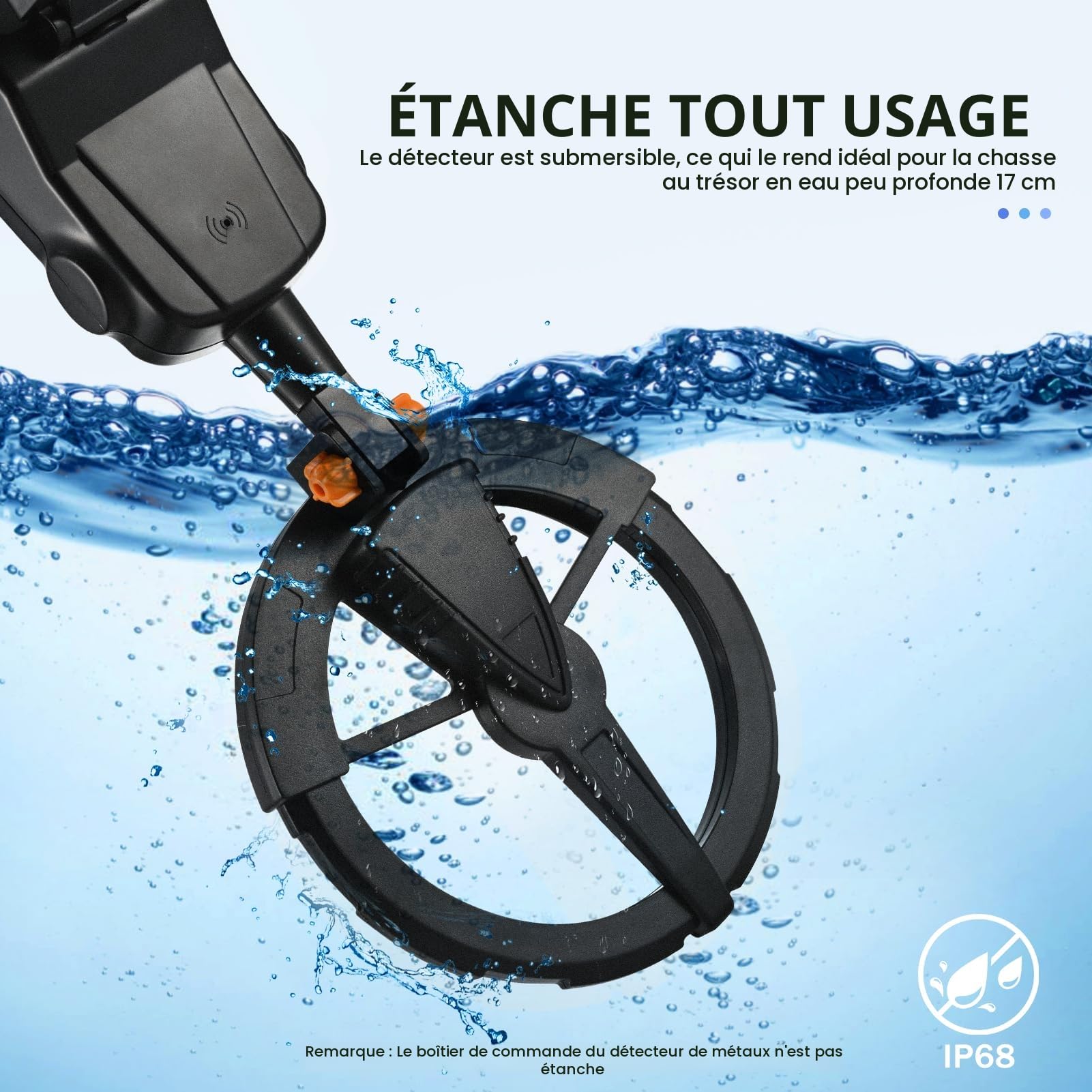 Detecteur de Metaux Enfants, Détecteur de Métaux Léger pour Enfants avec Écran LCD et Son, Bobine étanche IP68, Detecteur Metaux Enfant de Haute Précision avec Râteau, Pelle, Sac à Dos