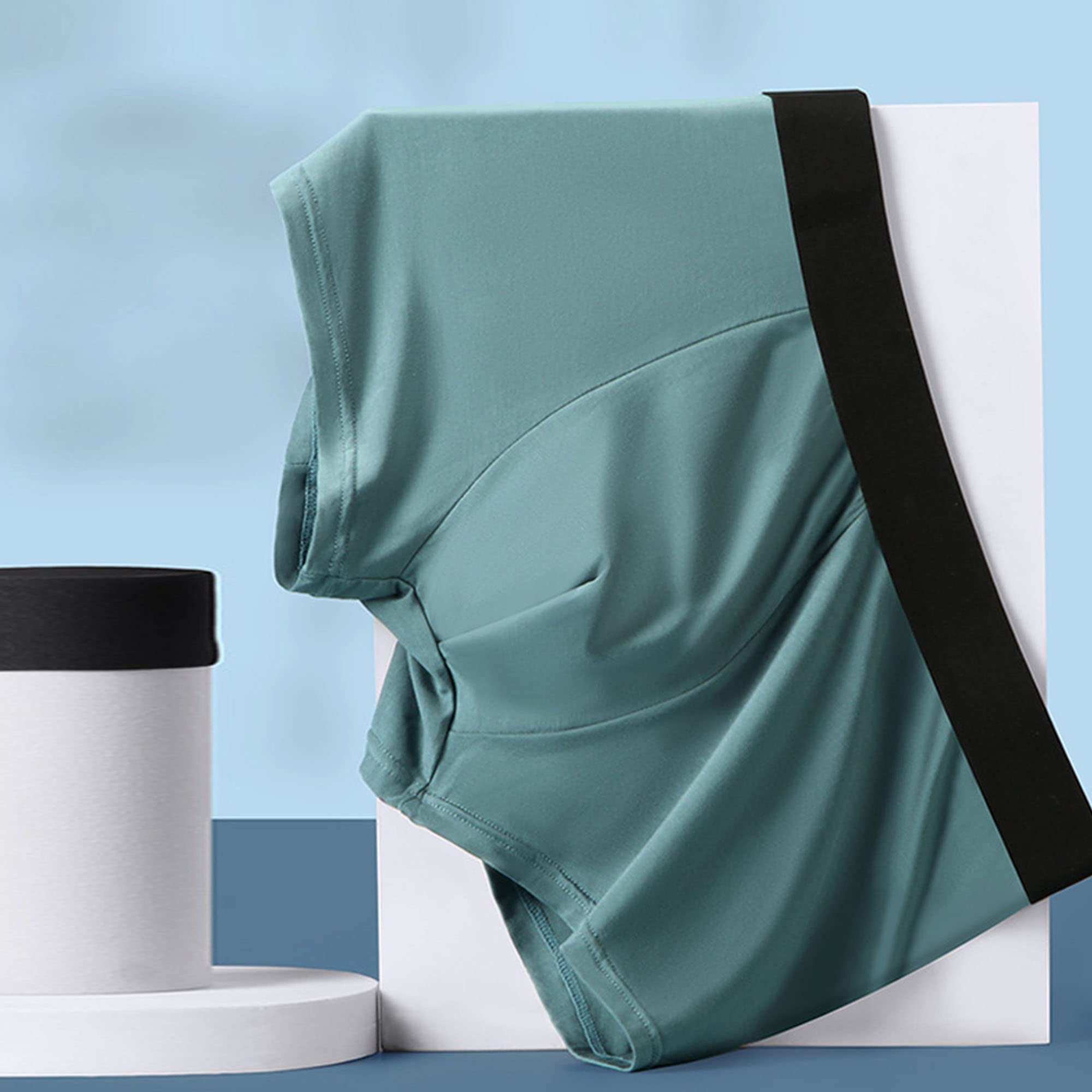 JEKE-DG Mens Solid Colour Boxer Briefs Soft Stretch Breathable Trunks Performance Athletic Sports Underwear (Large,Green 10-3pc)