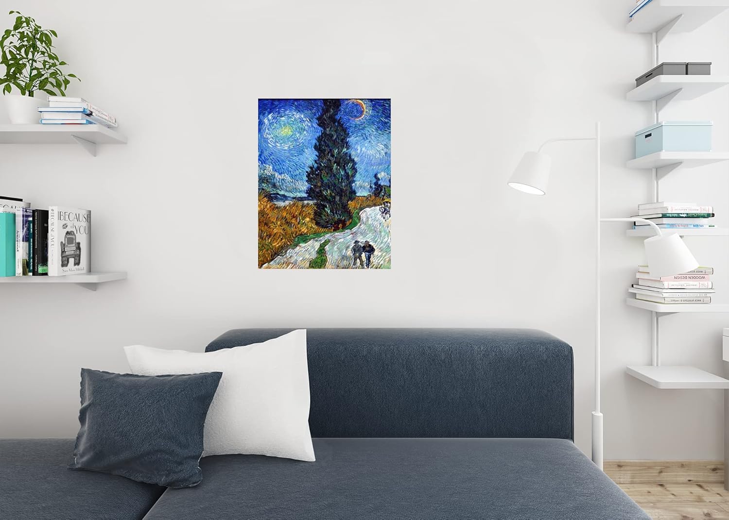 Vincent Van Gogh Country Road In Provence By Night 1890 Post Impressionist Landscape Painting Cool Wall Art Print Poster 24x36