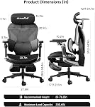 Autofull G7 Gaming Chair - 3-Zone Lumbar, 22-Point Adjustment, Breathable Mesh, Custom Backplate, 720° Armrests, BIFMA Certified Ergonomic, 140° Recline, IGR Certified, Niko Endorsed - Gift for Gamers
