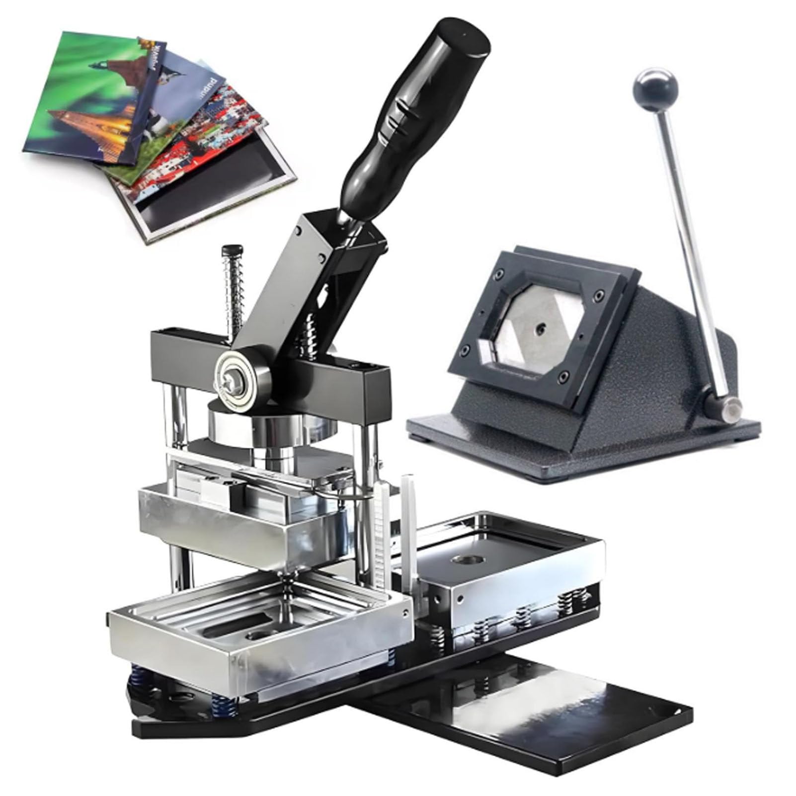 JKJZSALJ Badge Maker Machine,Rectangle Fridge Magnets 80 * 53Mm/90 * 65Mm Diy Photo Refrigerator Sticker Magnet Press Machine+Paper Cutter+100Pcs Materials,90X65Mm,90X65Mm,80x53mm