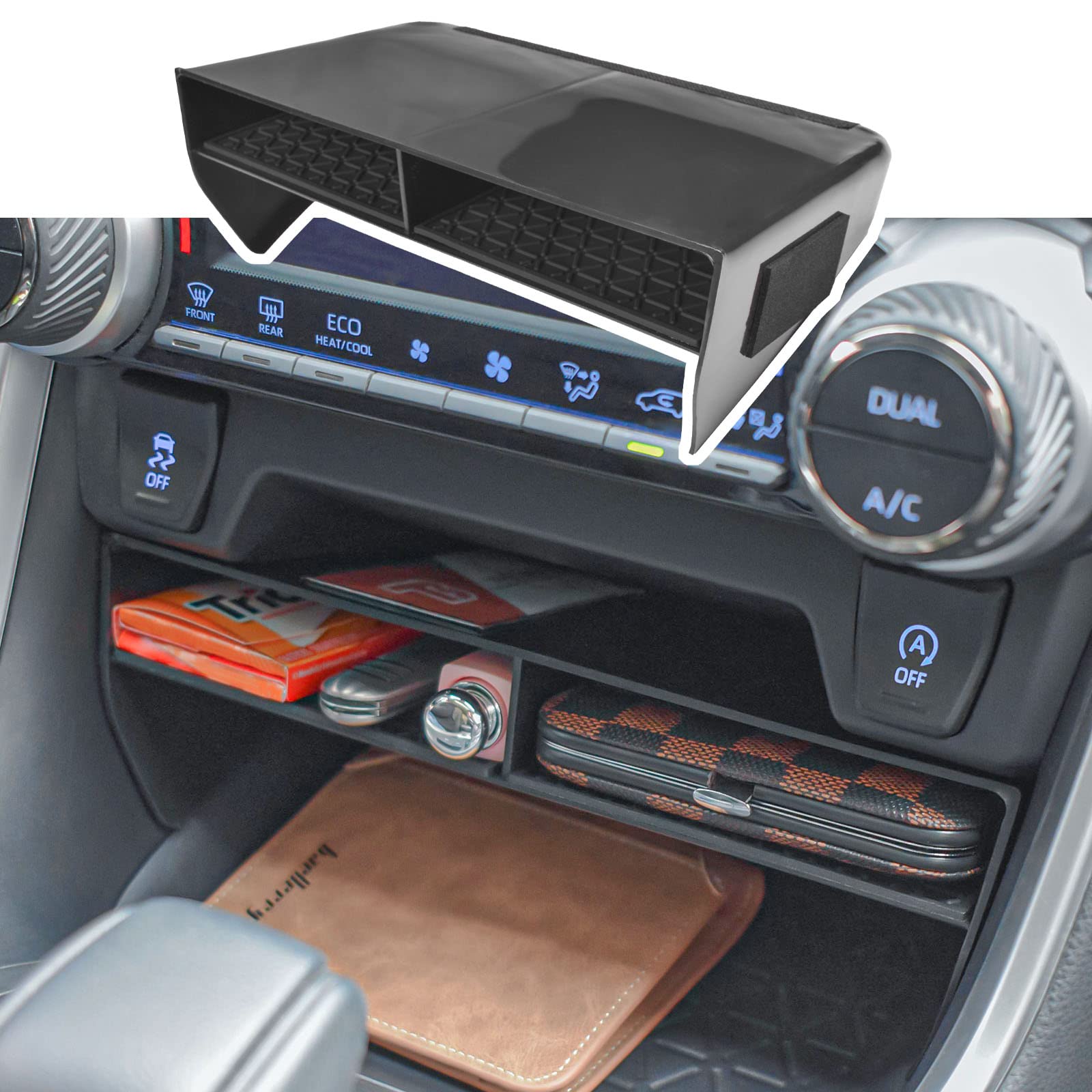 TACORBO Lower Center Console Organizer Compatible with Toyota RAV4 2019 2020 2021 2022 2023 2024 2025 and 2021-2025 RAV4 Prime Accessories, Secondary Insert Tray Storage Box