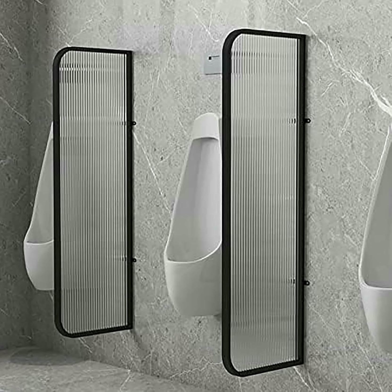 GTHTUHFD Urinal Partition Divider, Wall-Mounted Privacy Screen For Men'S Restrooms, Suitable For Public Spaces And Commercial Bathrooms,Black-100x40cm