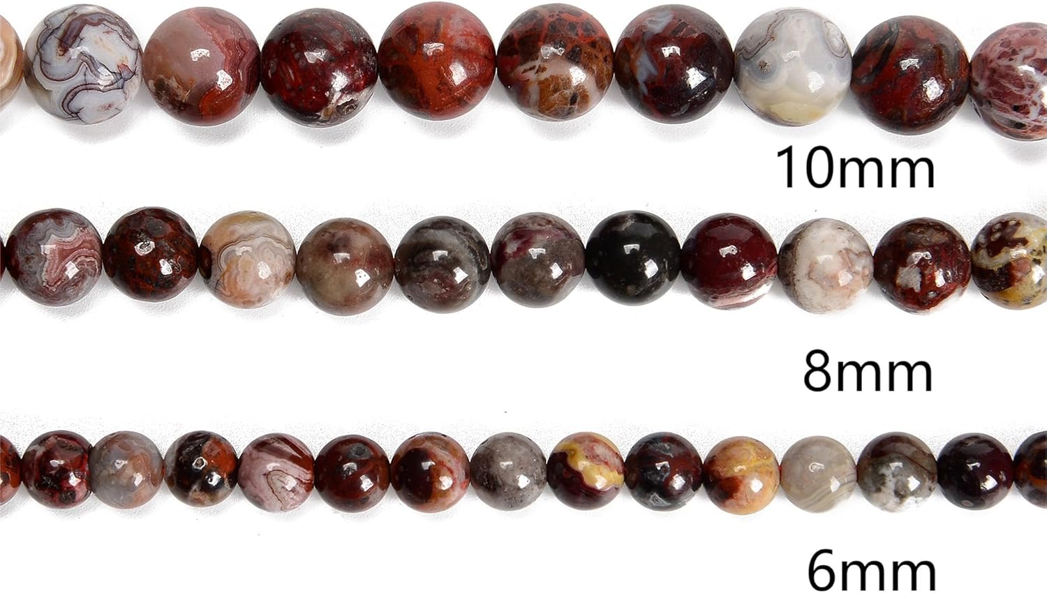6mm 128pcs Natural Laguna Lace Agate Smooth Round Genuine Real Stone Gemstone DIY Beads for Jewelry Making - Image 5