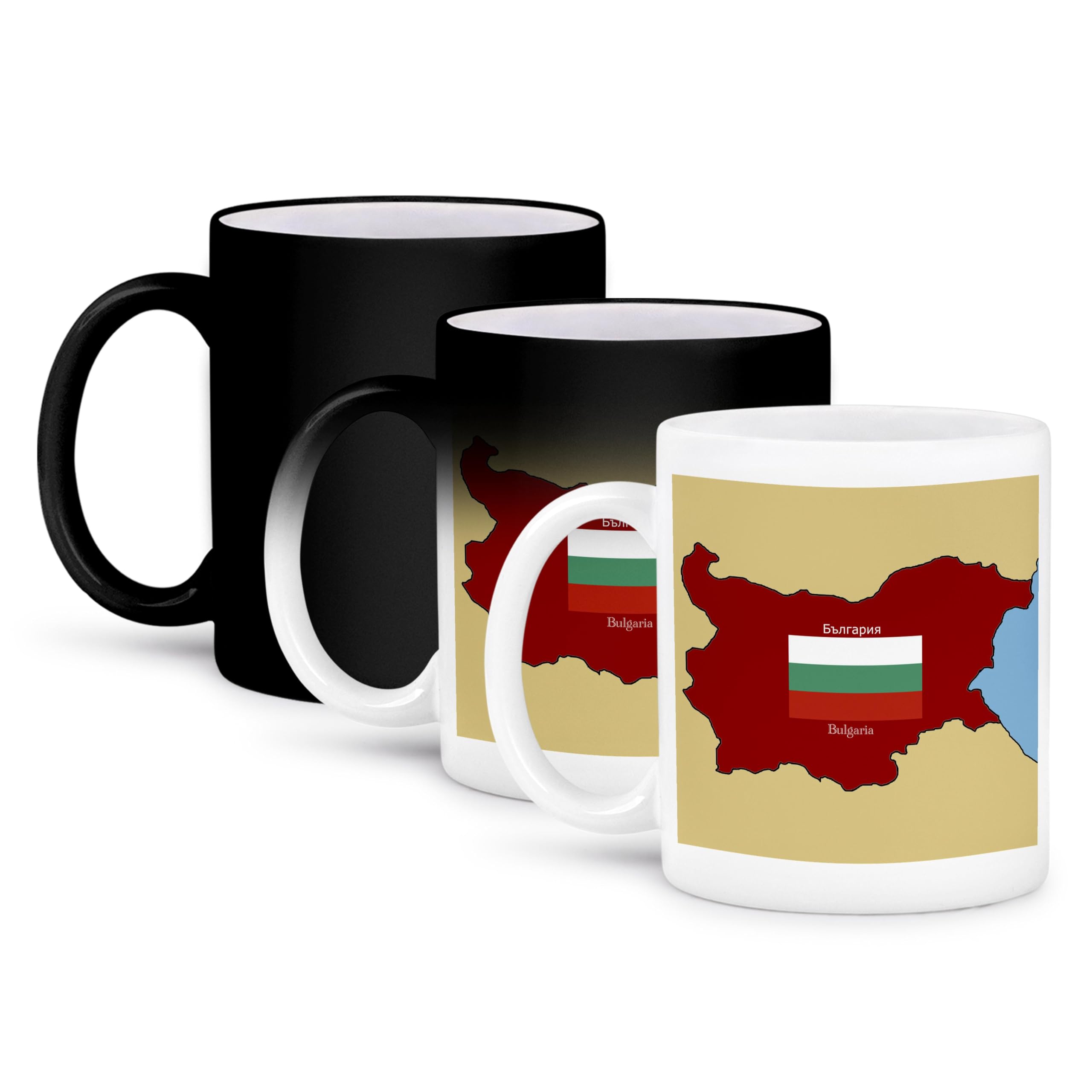 3dRoseMap and Flag of Bulgaria, Bulgaria is in English and Bulgarian, Magic Transforming Mug, 11-Oz