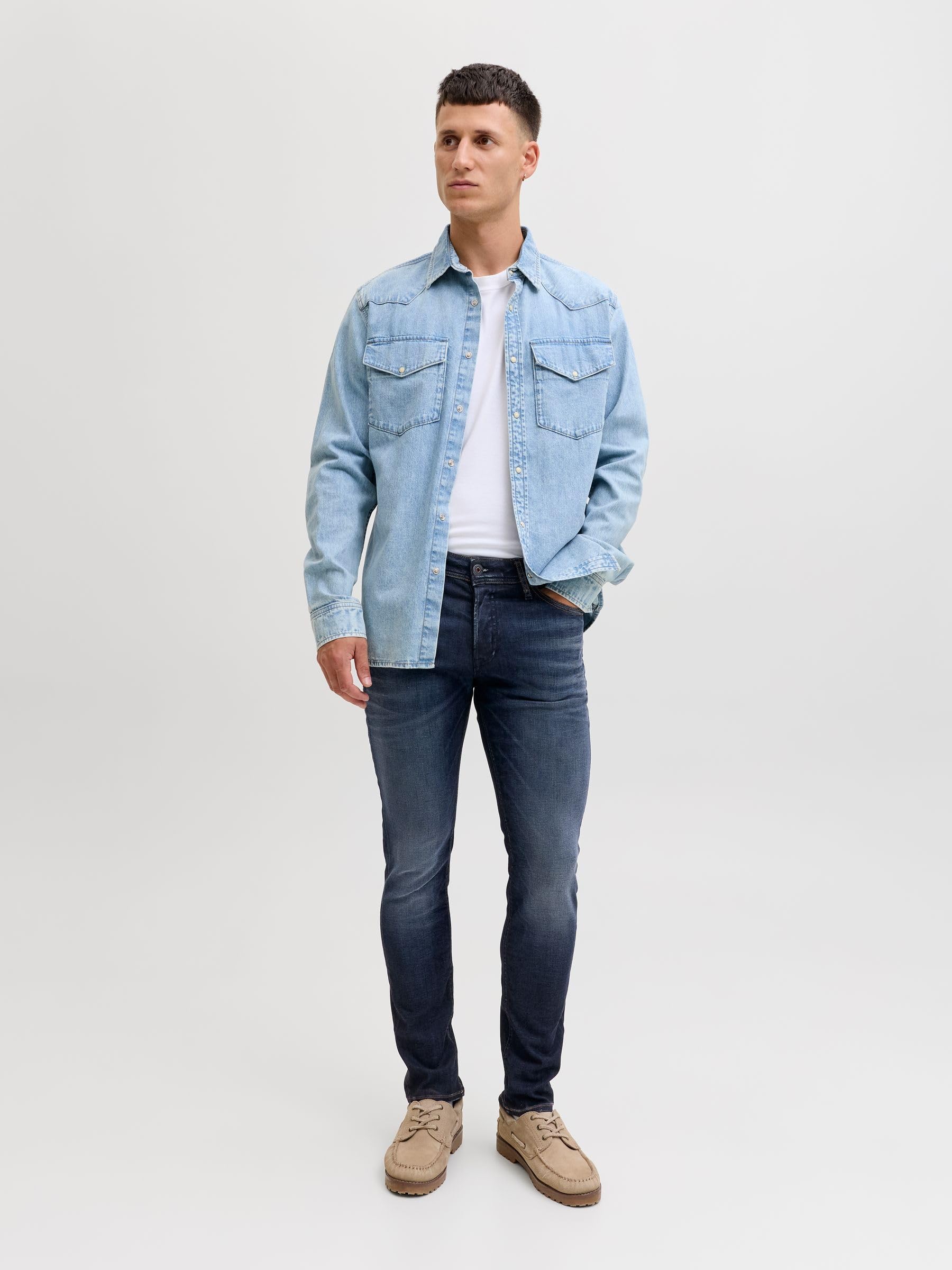 JACK & JONES Male Slim/Straight Fit Jeans Tim Original AGI 005