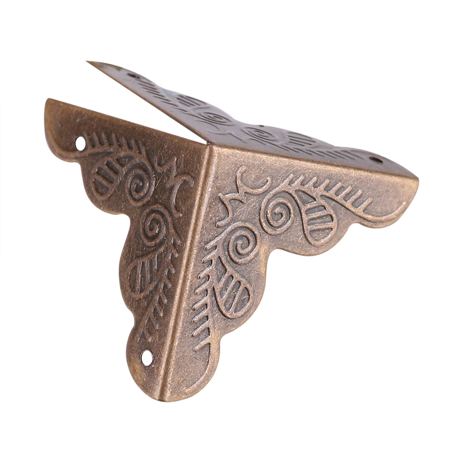 Angolari Metallo per Legno, Fydun 12 Pezzi Protezione Angolare Metallo Protezioni per Angoli in Ferro per Scatole Regalo Decorazioni Angolari per Tavolo, Casse di Legno, Scatola di Gioielli (Bronzo)