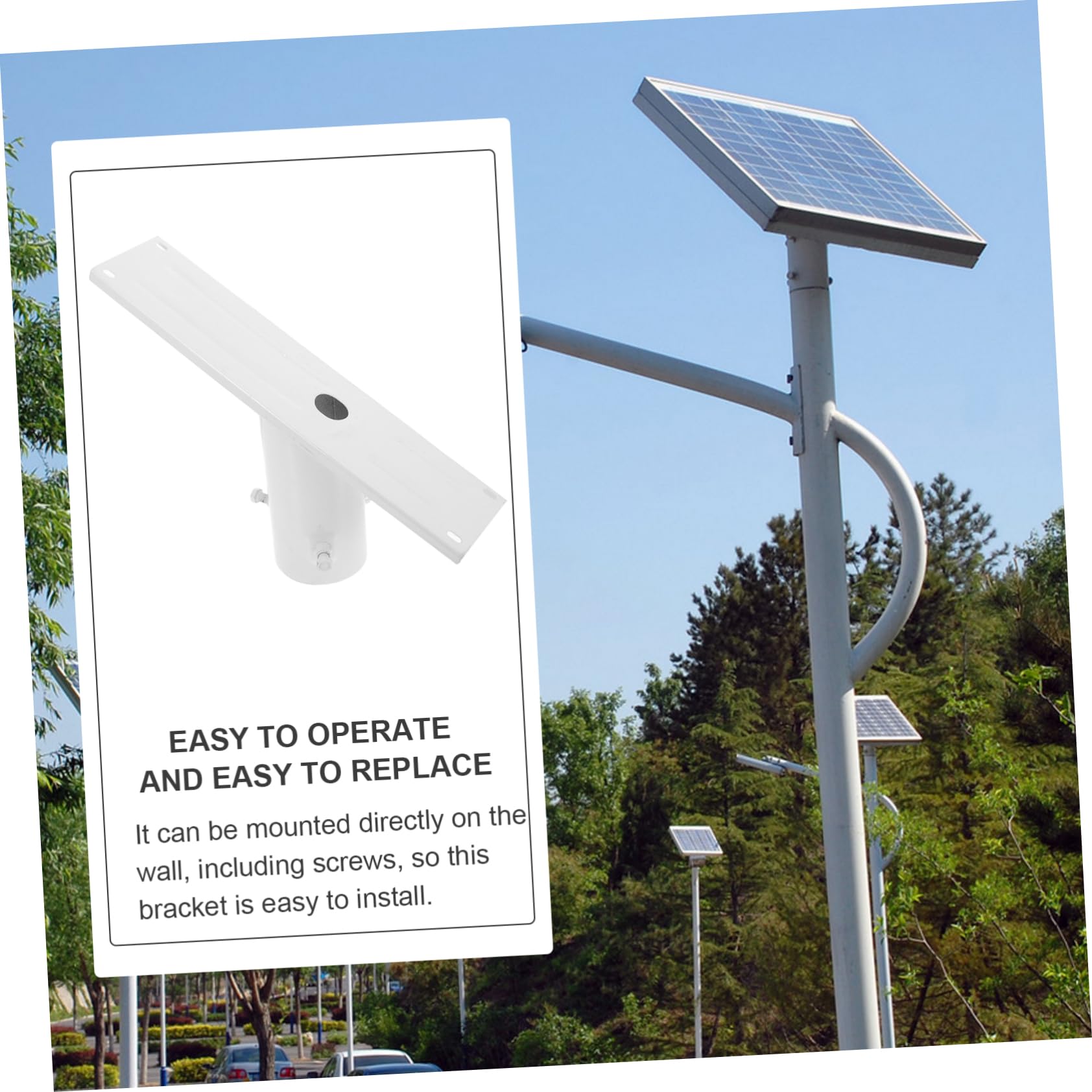 YARNOW Supports De Panneaux Solaires Support De Panneau Photovoltaïque Pour Lampadaire 50 W 80 W Kit De Montage De Poteau Dingénierie Réglable