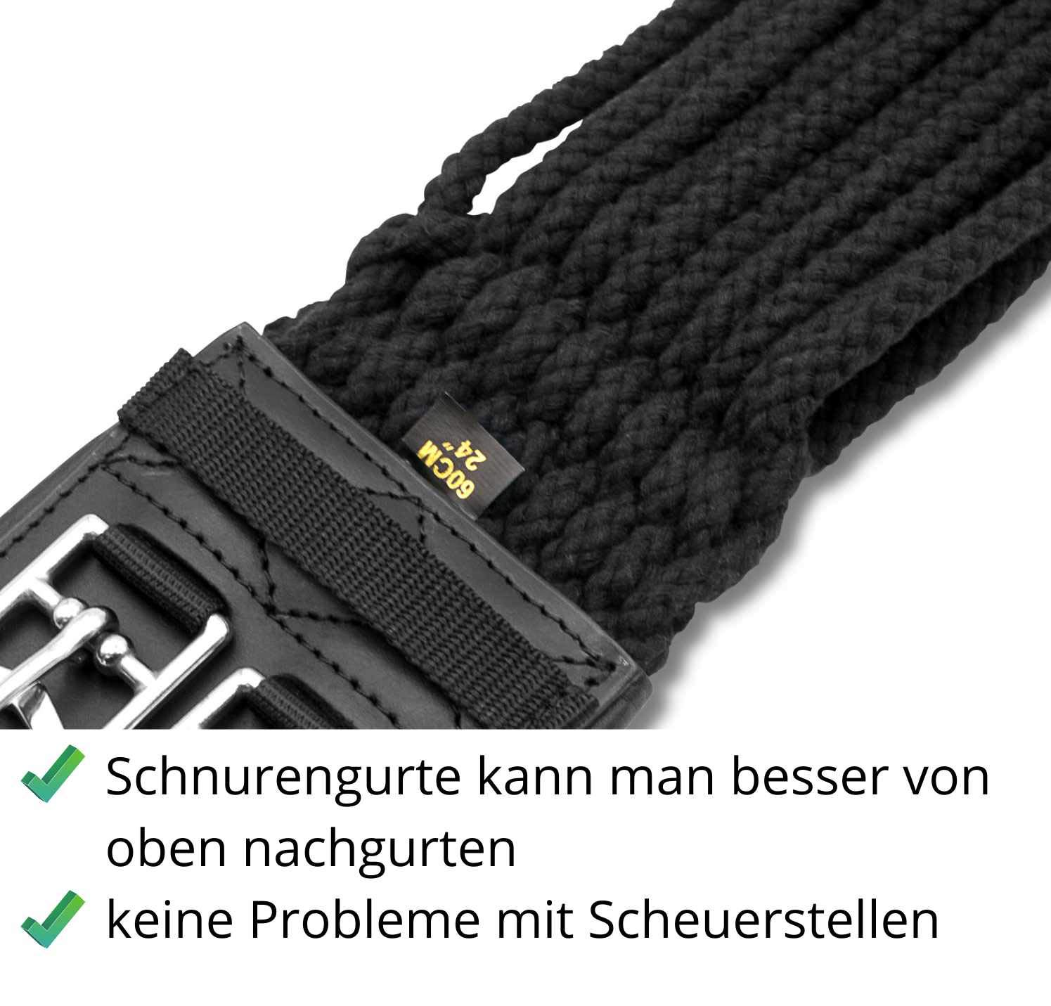 AMKA PRO Dressurgurt Schnurengurt Baumwolle doppellagig