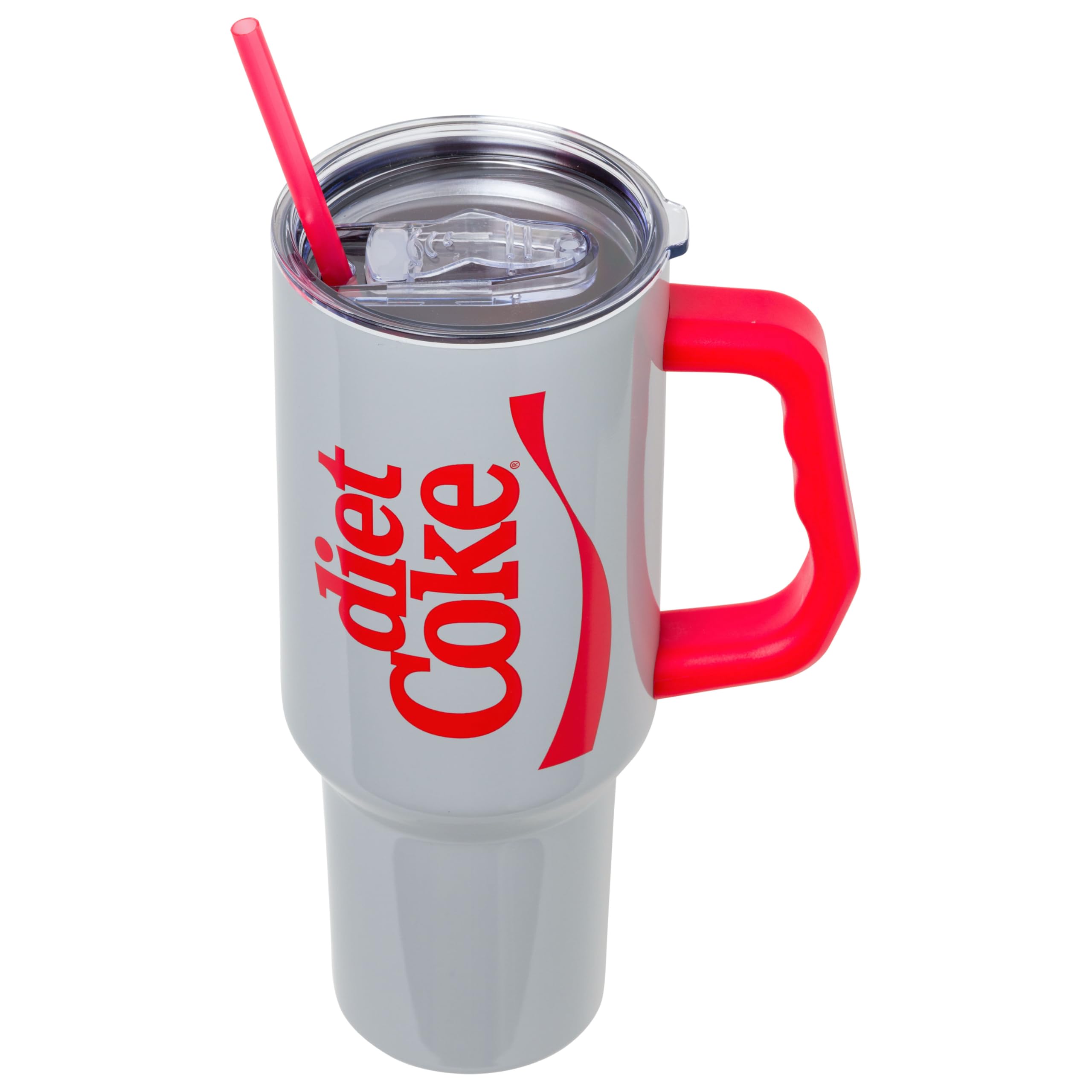 Silver Buffalo Coca Cola Diet Coke Vertical Ribbon 40oz Stainless Steel Tumbler w Handle