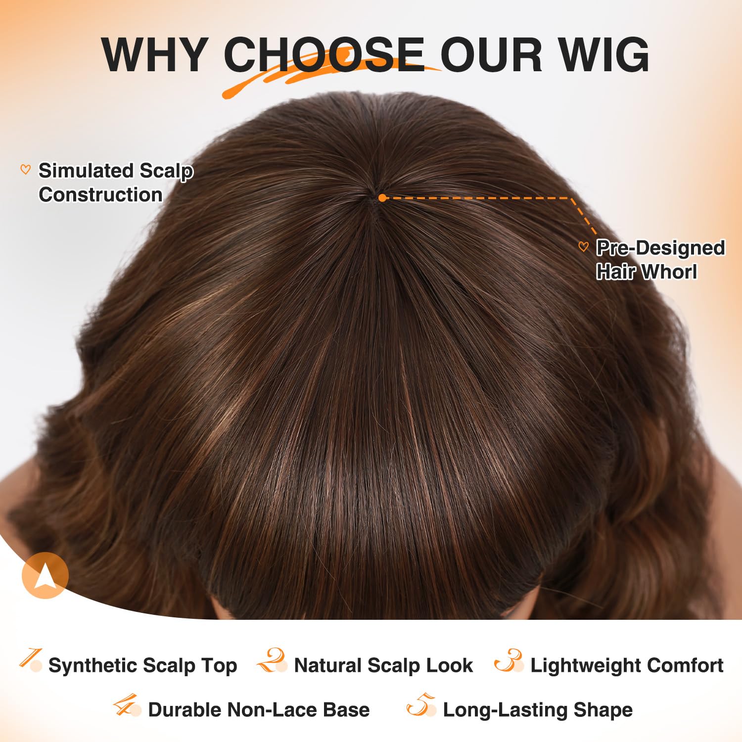 WIGNEE Krótka Falowana Peruka Bob Z Grzywką Naturalne Loki Damskie | Ombre Blond Z Pasemkami, Bezklejowe Syntetyczne Włosy Odporne Na Gorąco, 12 Cali