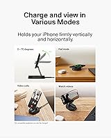 Vista 3 de Belkin Soporte de carga magnético convertible de 15 W - Cargador Qi2 rápido compatible con MagSafe, cargador de iPhone para Apple iPhone 16, 16