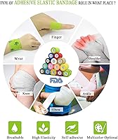 Vista 4 de Vendajes Vet Wrap para caballos, cinta médica vendaje autoadherente, vendaje autoadhesivo, cinta veterinaria de 2 pulgadas x 3 unidades de cinta