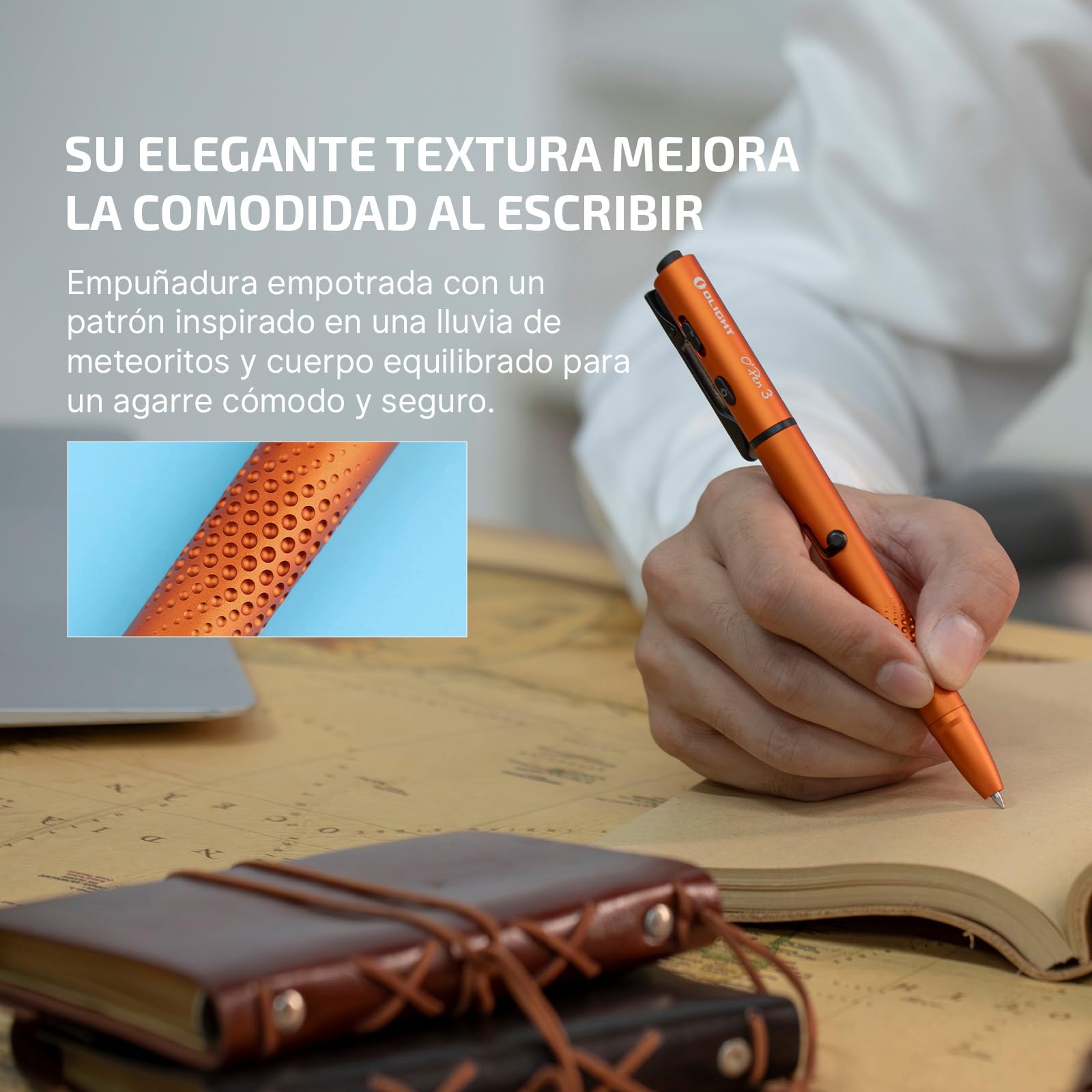 OLIGHT Open 3 Linterna de Bolígrafo LED de 120 Lúmenes con Luz Roja y Verde, Linterna Recargable EDC portátil y fácil de cargar para Escribir, Trabajar, Aventuras, Negocios Profesionales (Naranja)